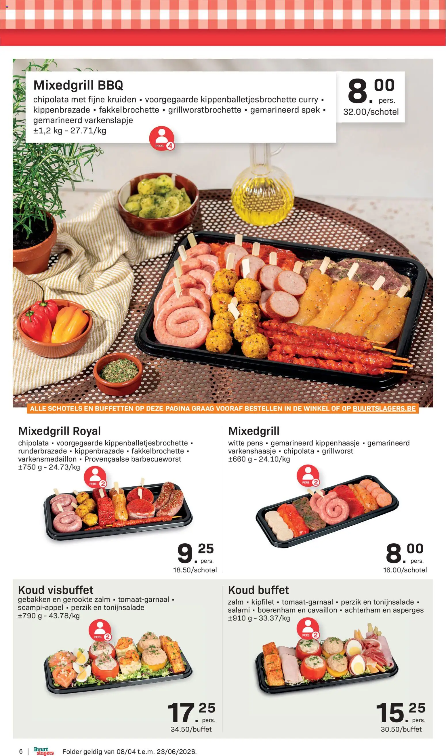 {H1} | Pagina: 6 | Producten: Zalm, Chipolata, Asperges, Salami