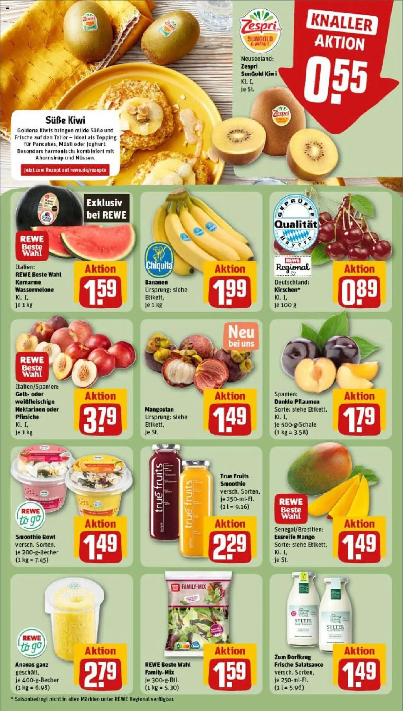 Rewe prospekt München	 - gültig ab dem 06.07.2025 | Seite: 6 | Produkte: Pflaumen, Nektarinen, Wassermelone, Kiwi
