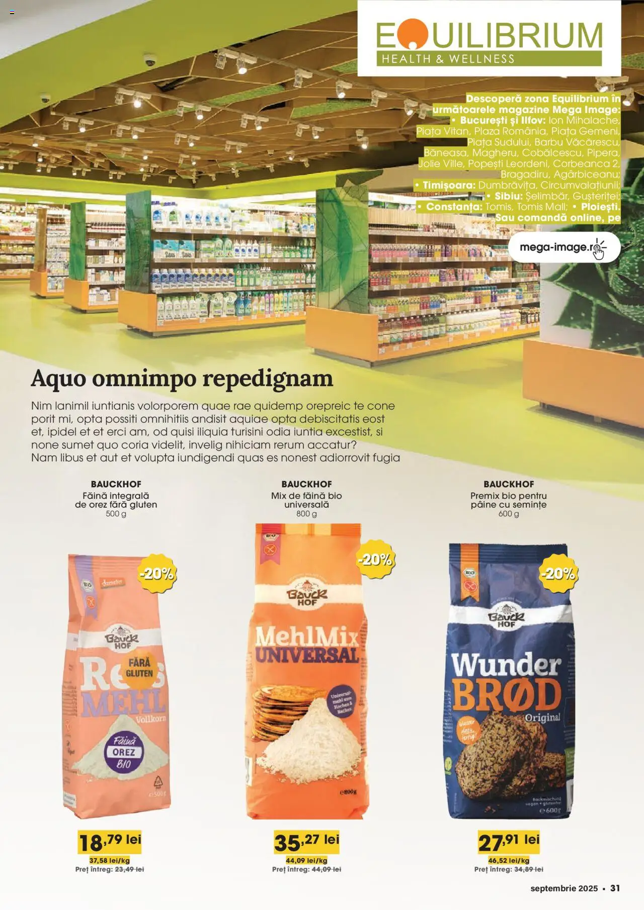 Mega Image catalog - Septembrie – valabil de la 28.08.2025 | Pagină: 31 | Produse: Şerit ödül, Semințe, Pâine, Orez