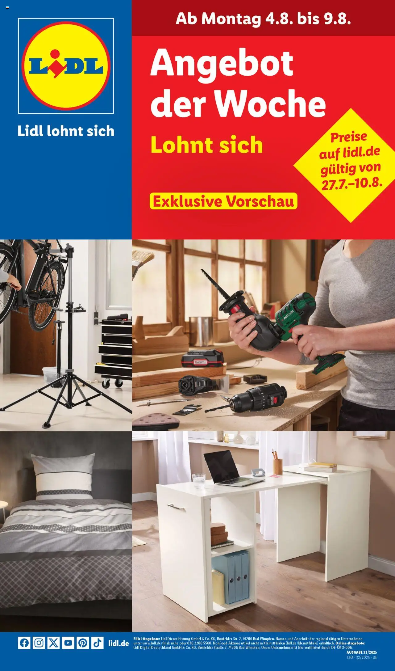Lidl Prospekt 	 - gültig ab dem 04.08.2025 | Seite: 1 | Produkte: Bad