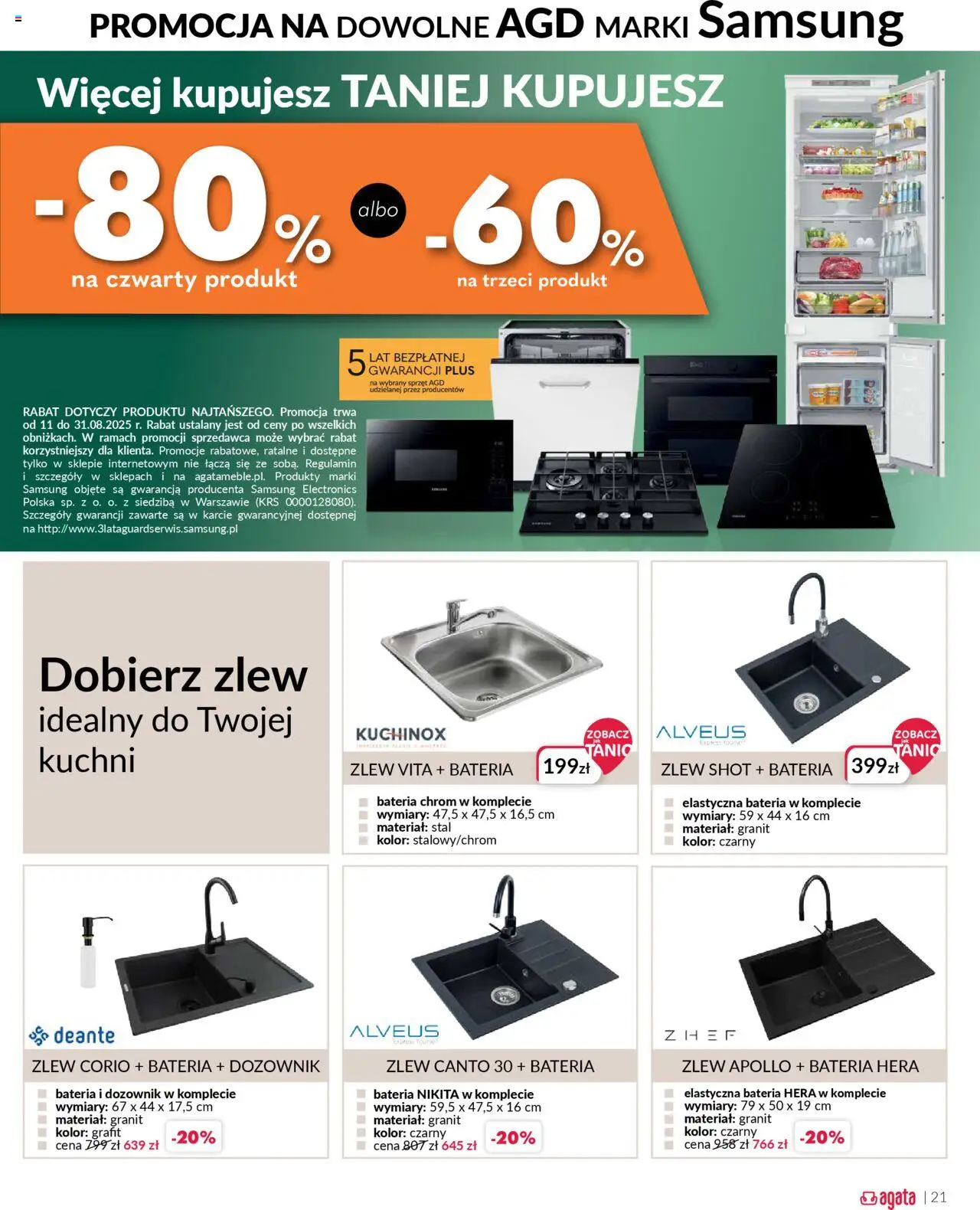 Salony Agata Gazetka od 11.08.2025 | Strona: 21 | Produkty: Bateria