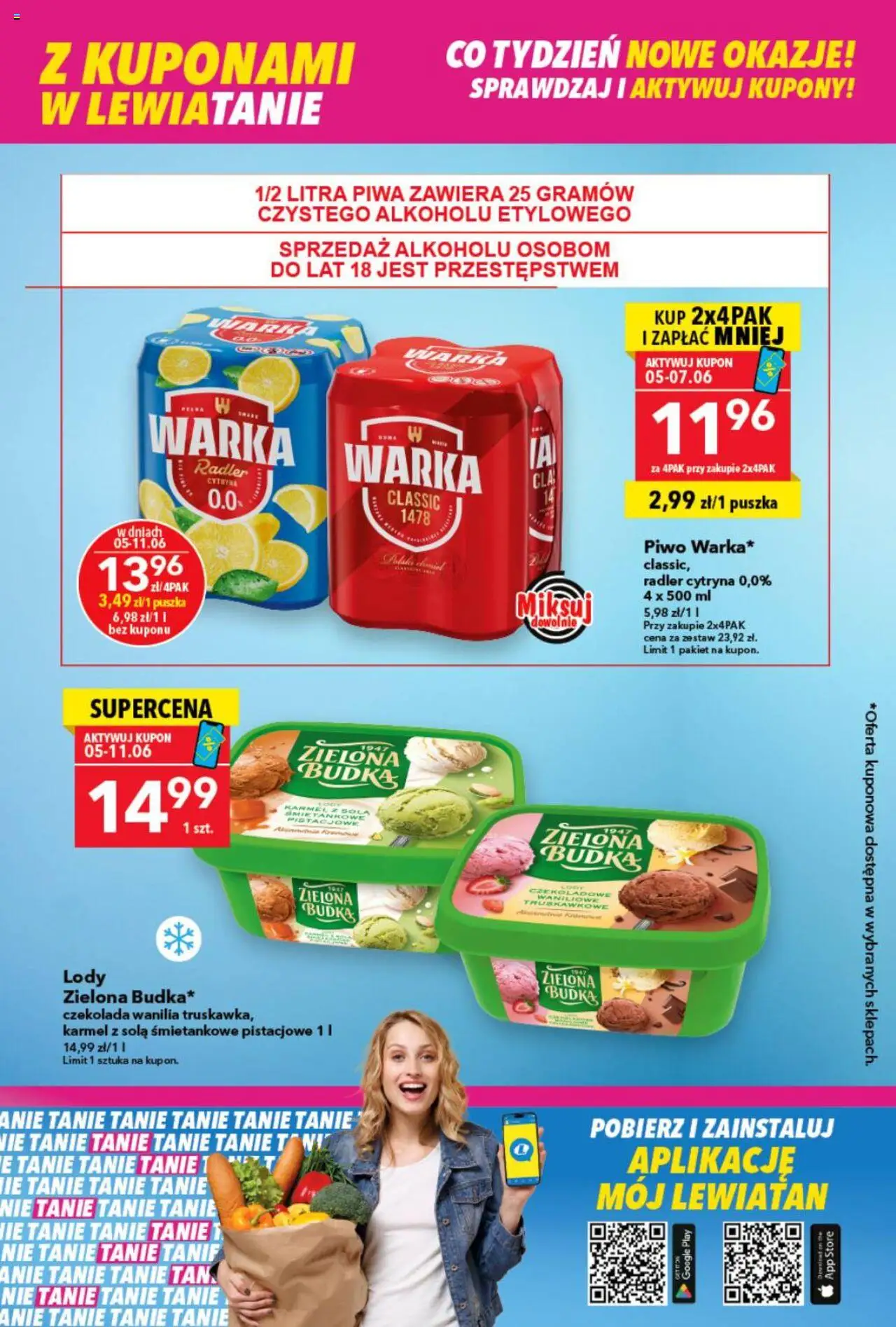 Lewiatan gazetka od 05.06.2025 | Strona: 2 | Produkty: Warka, Czekolada, Piwo, Lody
