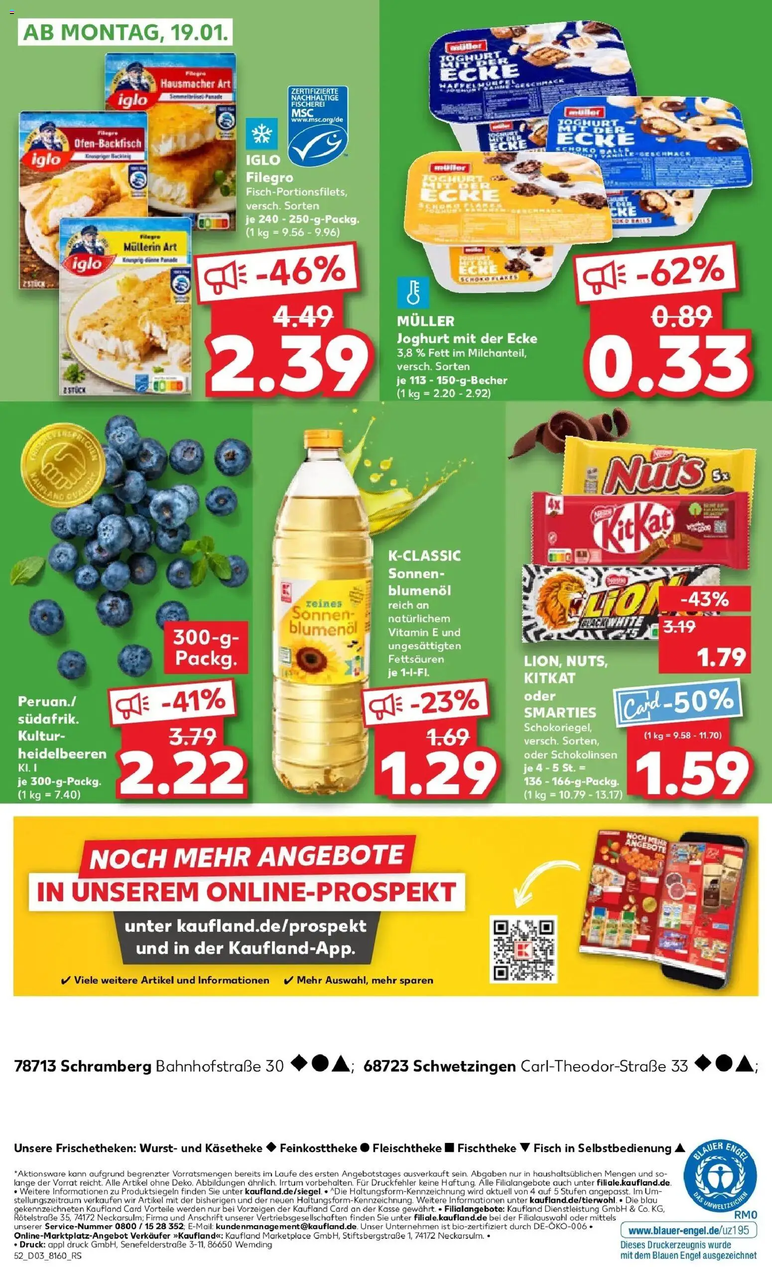Kaufland prospekt Schwetzingen	 – gültig ab 15.01.2026 | Seite: 52 | Produkte: Joghurt, Smarties, Heidelbeeren, Wurst