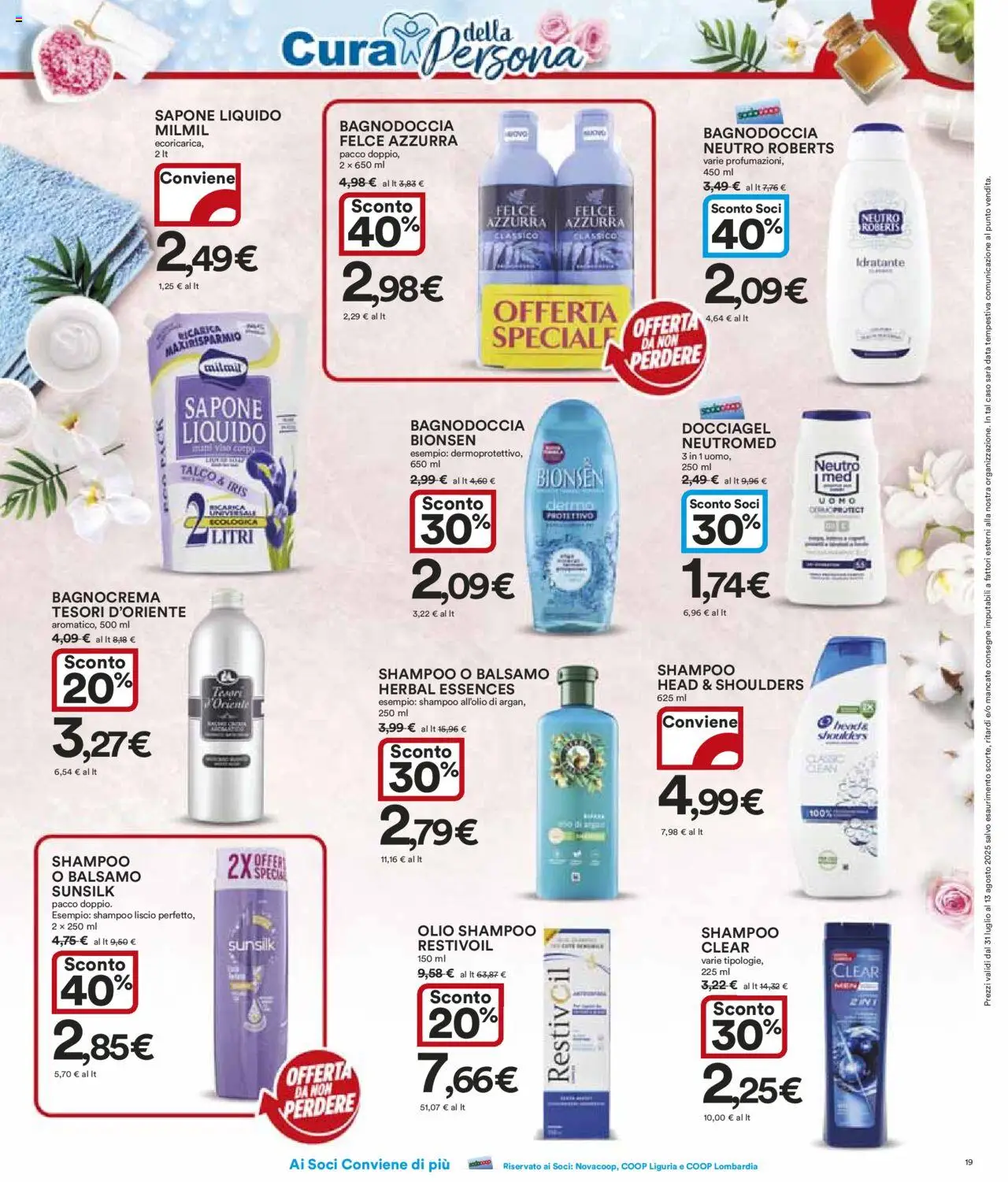 Volantino Ipercoop del 31.07.2025 | Pagina: 19 | Prodotti: Balsamo, Sapone, Talco, Data