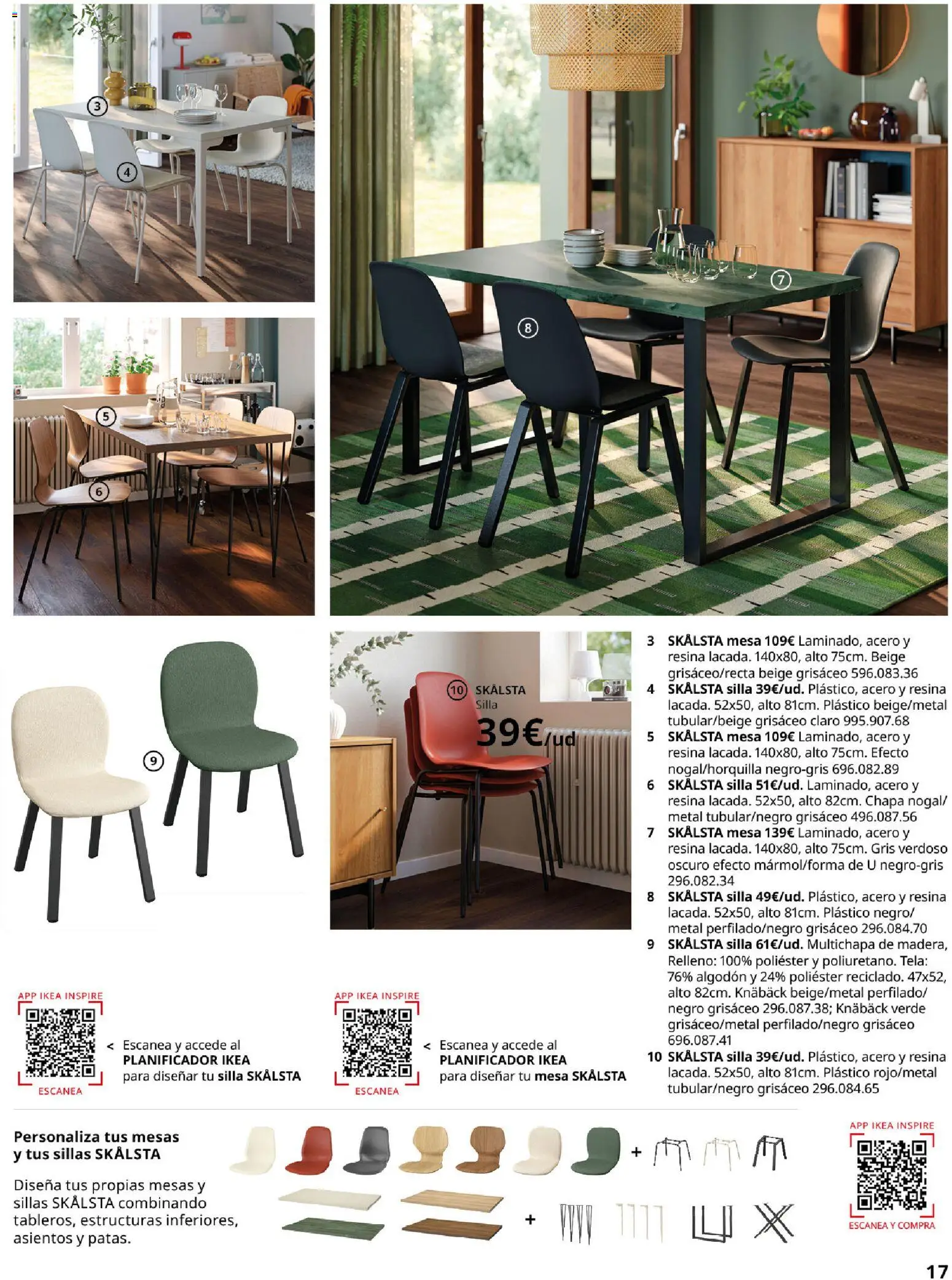 Catálogo IKEA Comedores │ válido desde el 06.03.2026 | Página: 17 | Productos: Mesa, Silla