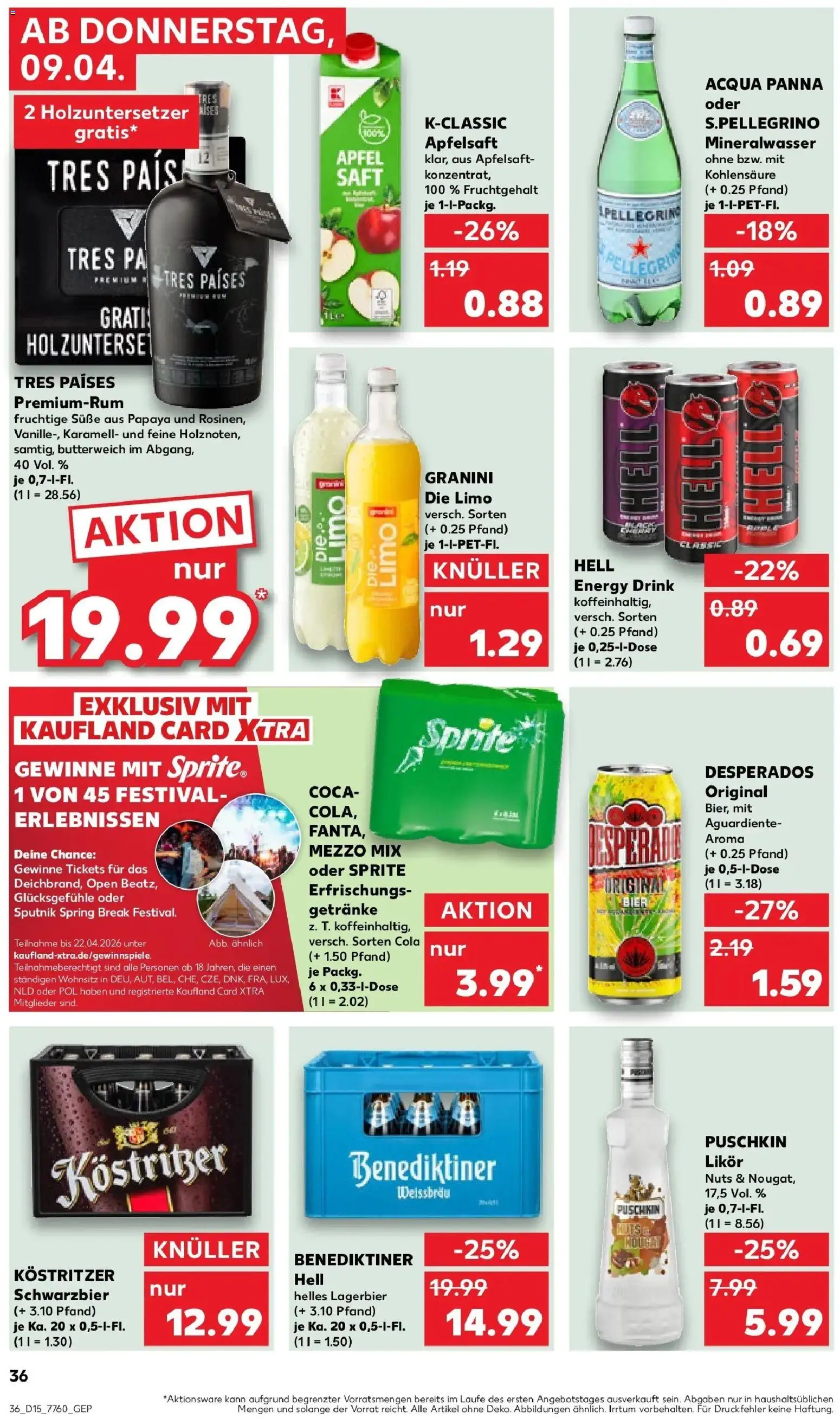 Kaufland Prospekt Eggenfelden	 – gültig ab 07.04.2026 | Seite: 48 | Produkte: Cola, Kostritzer, Desperados, Saft