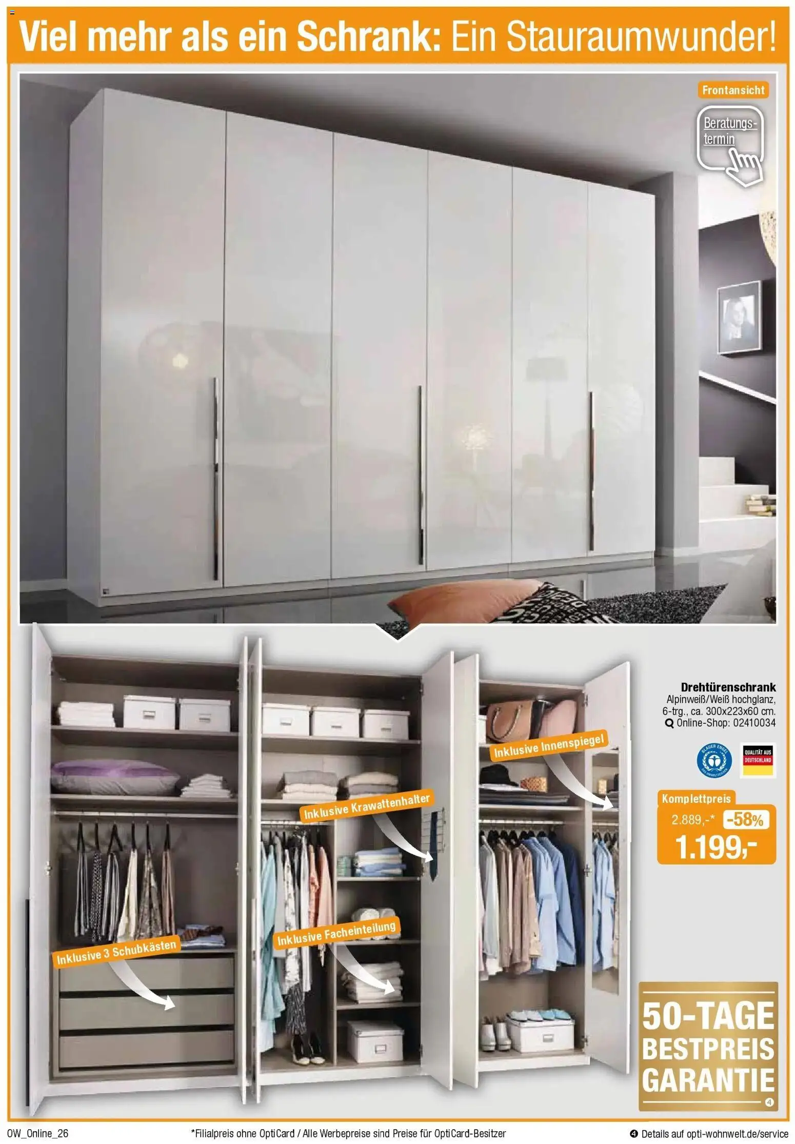 Angebote - Dein trendiges Möbelhaus – gültig ab 21.03.2026 | Seite: 26 | Produkte: Drehtürenschrank, Schrank