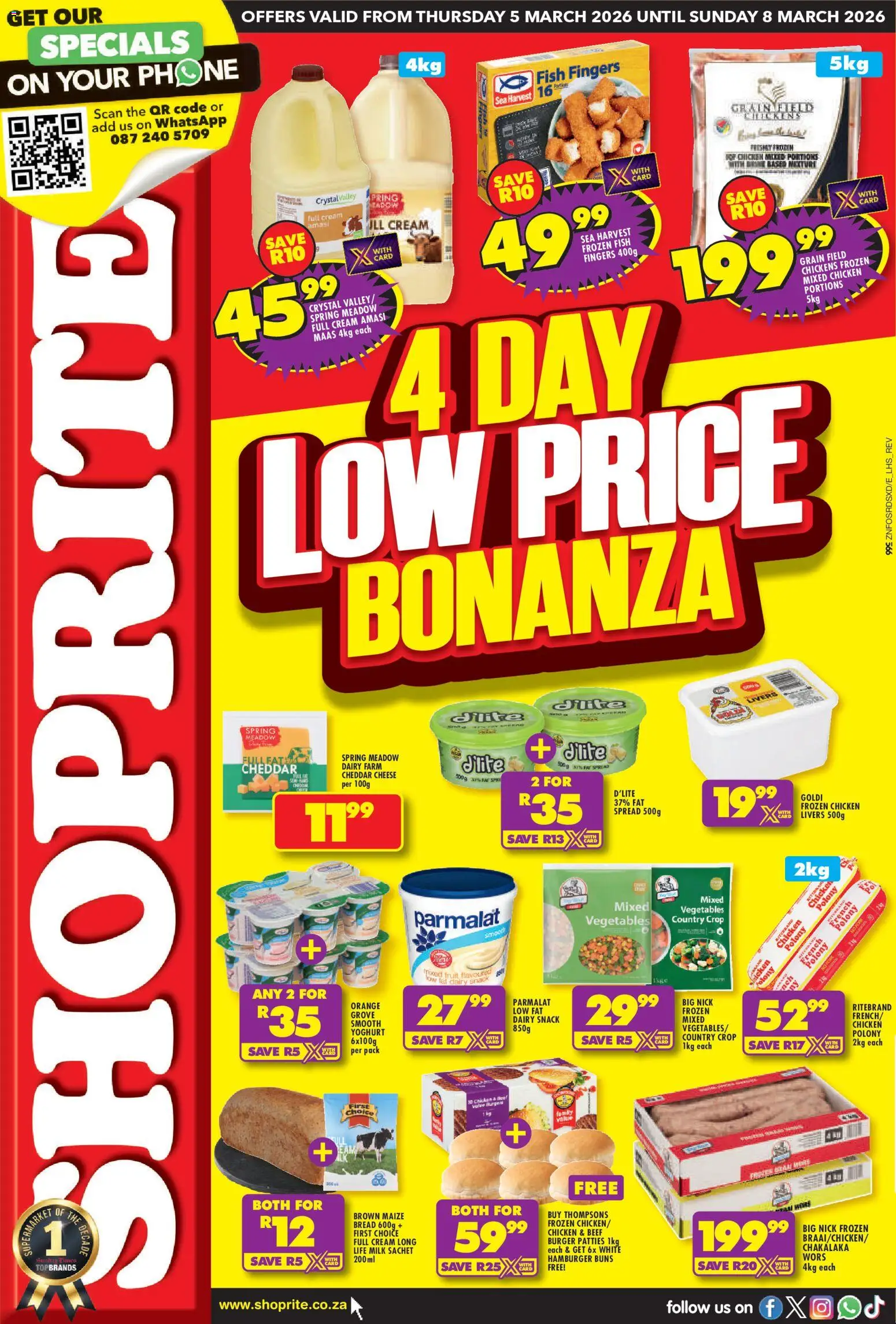New Shoprite catalogue – valid from 05.03.2026 | Page: 1 | Products: Phone, Cheese, Fish, Cream