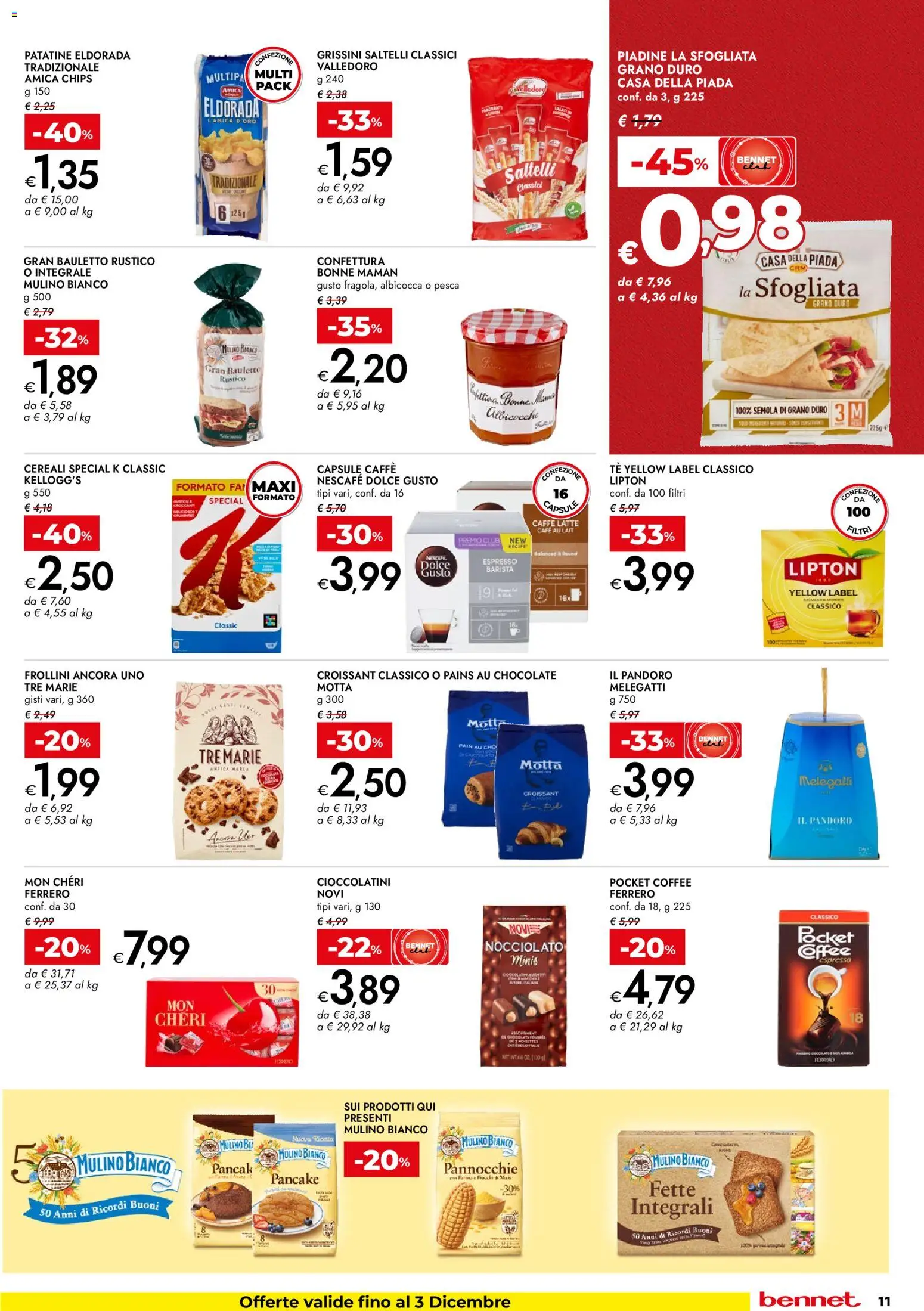Volantino bennet del 20.11.2025 | Pagina: 11 | Prodotti: Tè, Cereali, Pesca, Grissini