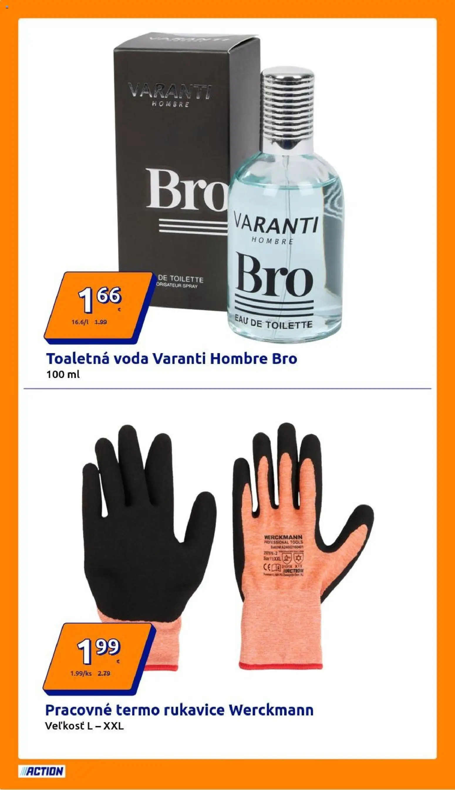 Nové Action akcie – leták je platný od 05.11.2025 | Strana: 2 | Produkty: Toaletná voda, Voda, Rukavice