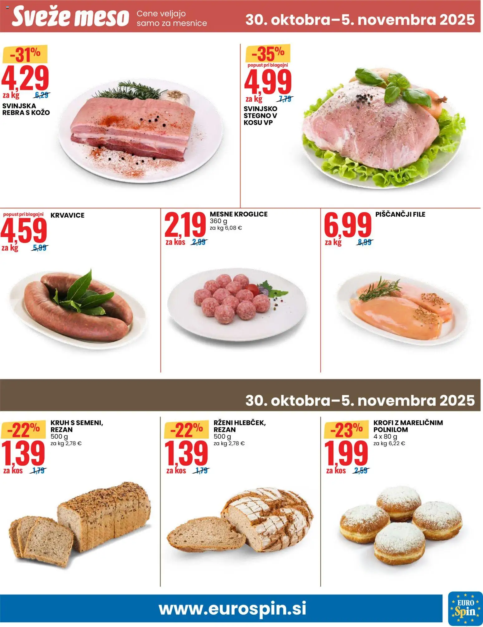 Novi Eurospin katalog ponudbe – veljaven od 30.10.2025 | Stran: 17 | Izdelki: Kos, Kruh