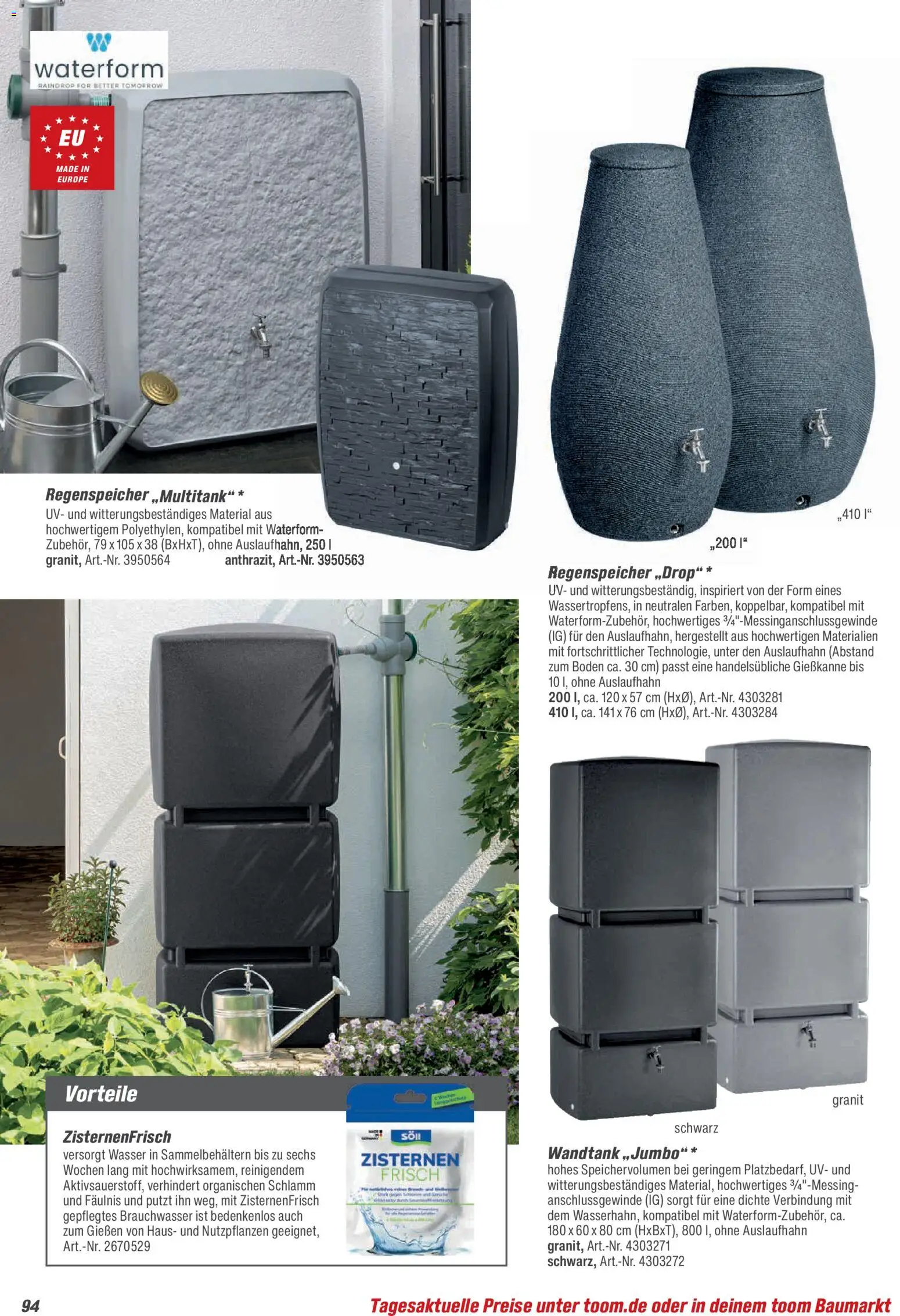 Toom Baumarkt Gartenpflege & Teich 2026 – gültig ab 20.02.2026 | Seite: 94 | Produkte: Wasser