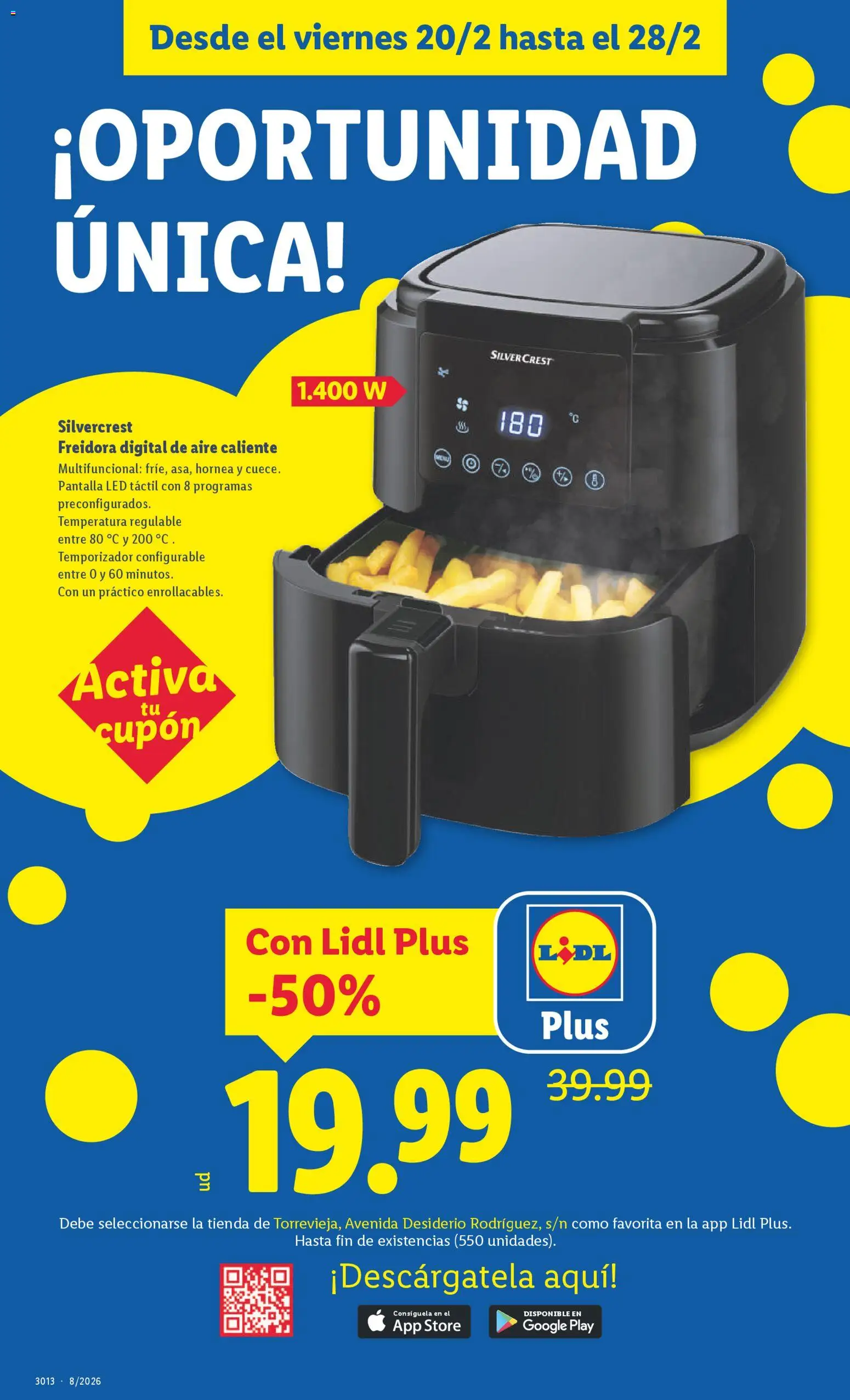 Lidl - Torrevieja │ válido desde el 20.02.2026 | Página: 8 | Productos: Freidora