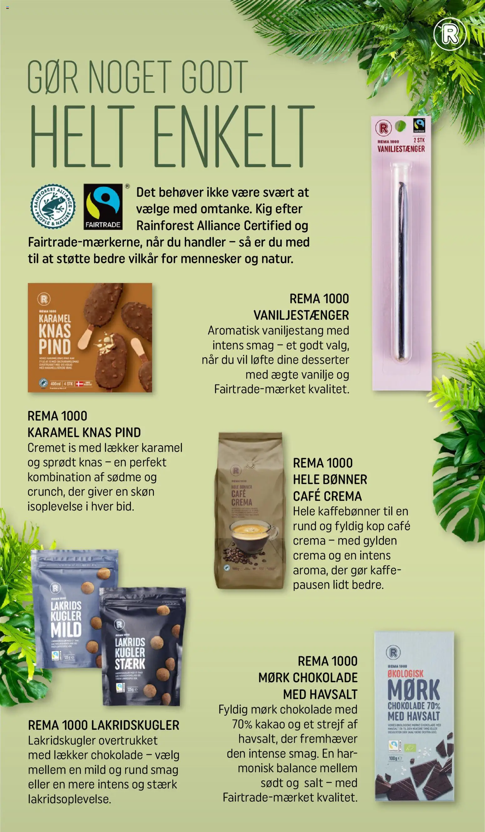 Rema 1000 tilbudsavis – gyldig fra 18.04.2026 | Side: 19 | Produkter: Kaffe, Chokolade, Salt, Bønner