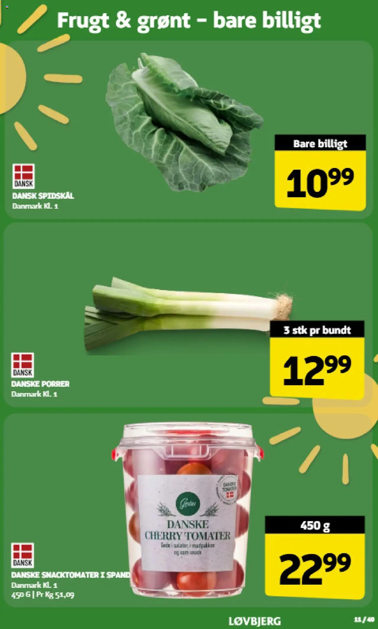Løvbjerg Tilbudsavis gyldig fra 15.08.2025 | Side: 9 | Produkter: Tomater, Porrer, Cherry, Spidskål