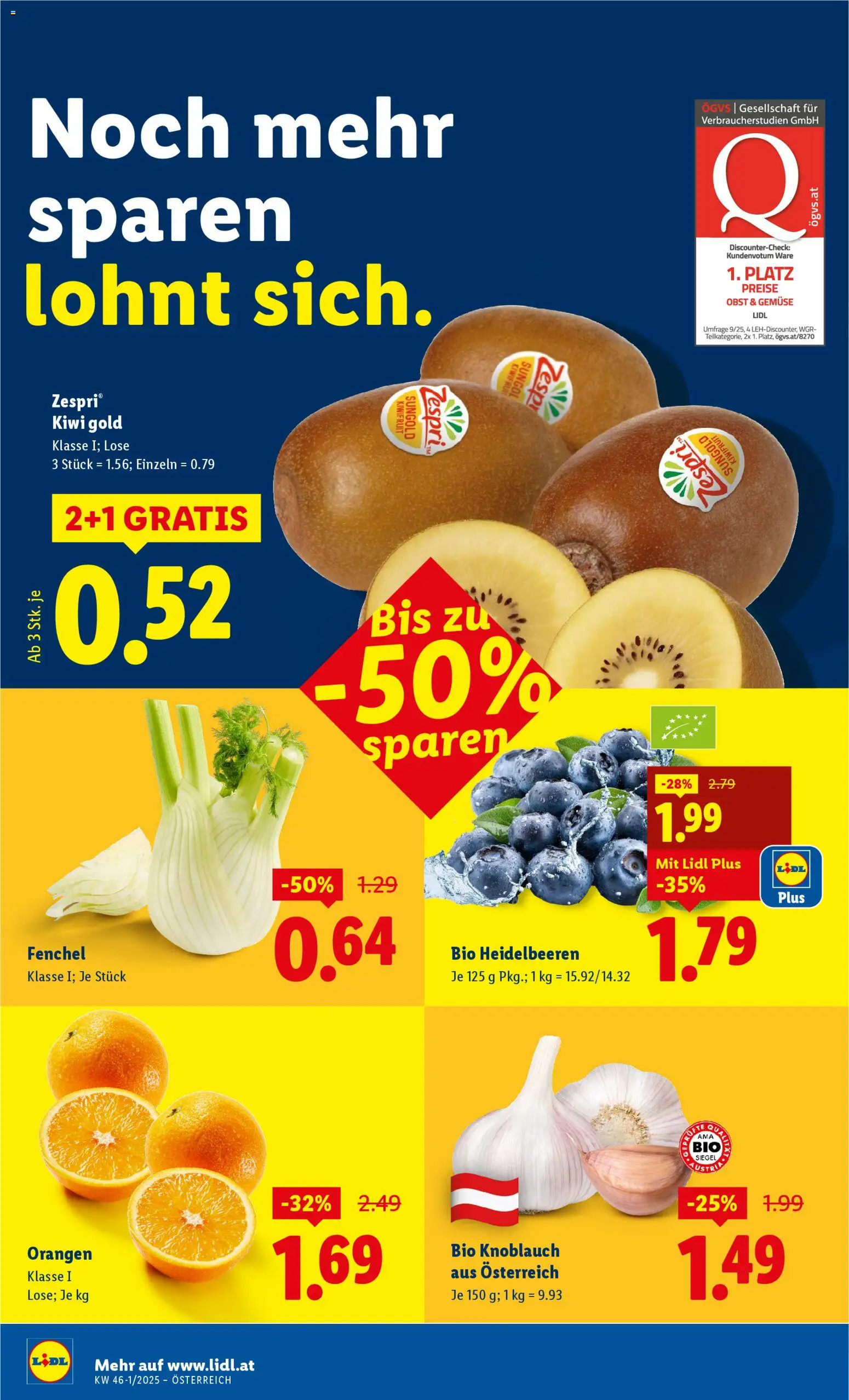 Lidl Flugblatt gültig ab 06.11.2025 | Seite: 36 | Produkte: Gemüse, Obst, Knoblauch, Orangen