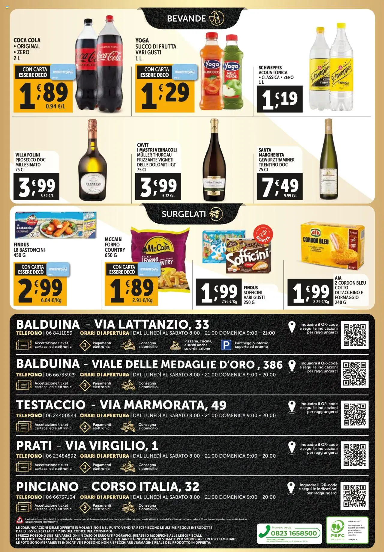 Volantino Decò del 16.10.2025 | Pagina: 4 | Prodotti: Acqua tonica, Prosecco, Frutta, Telefono