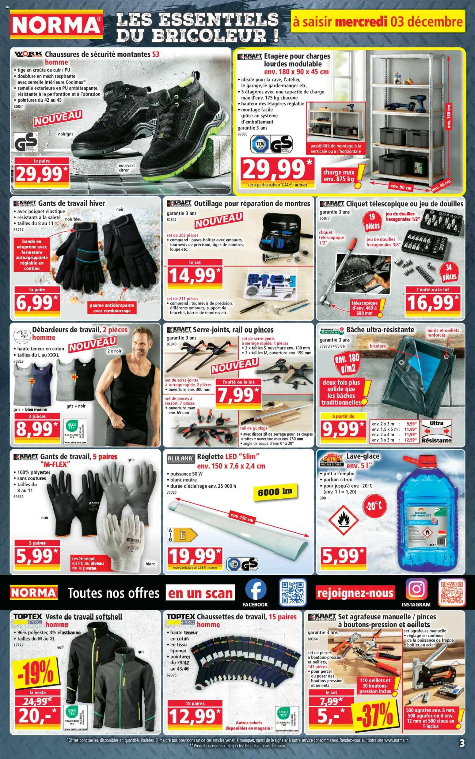 {H1} | Page: 3 | Produits: Tournevis, Coton, Agrafeuse, Gants