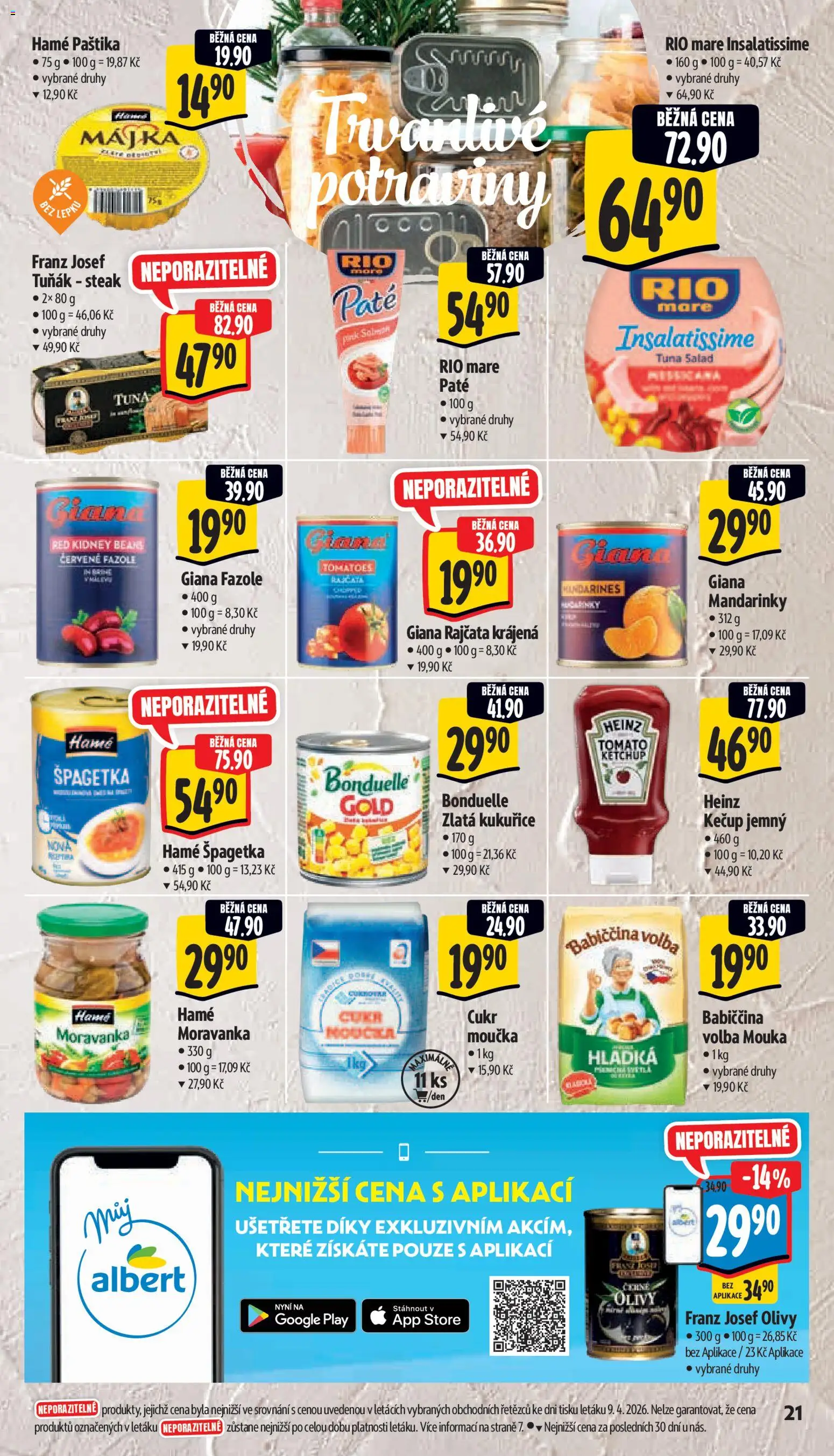 Albert leták - Supermarket od 15.04.2026 | Strana: 29 | Produkty: Kečup, Rio mare, Potraviny, Fazole