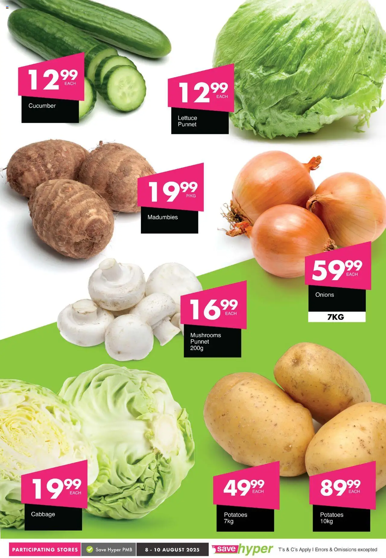 Save Weekend WOW │ valid from 08.08.2025 | Page: 2 | Products: Mushrooms, Potatoes, Onions, Lettuce
