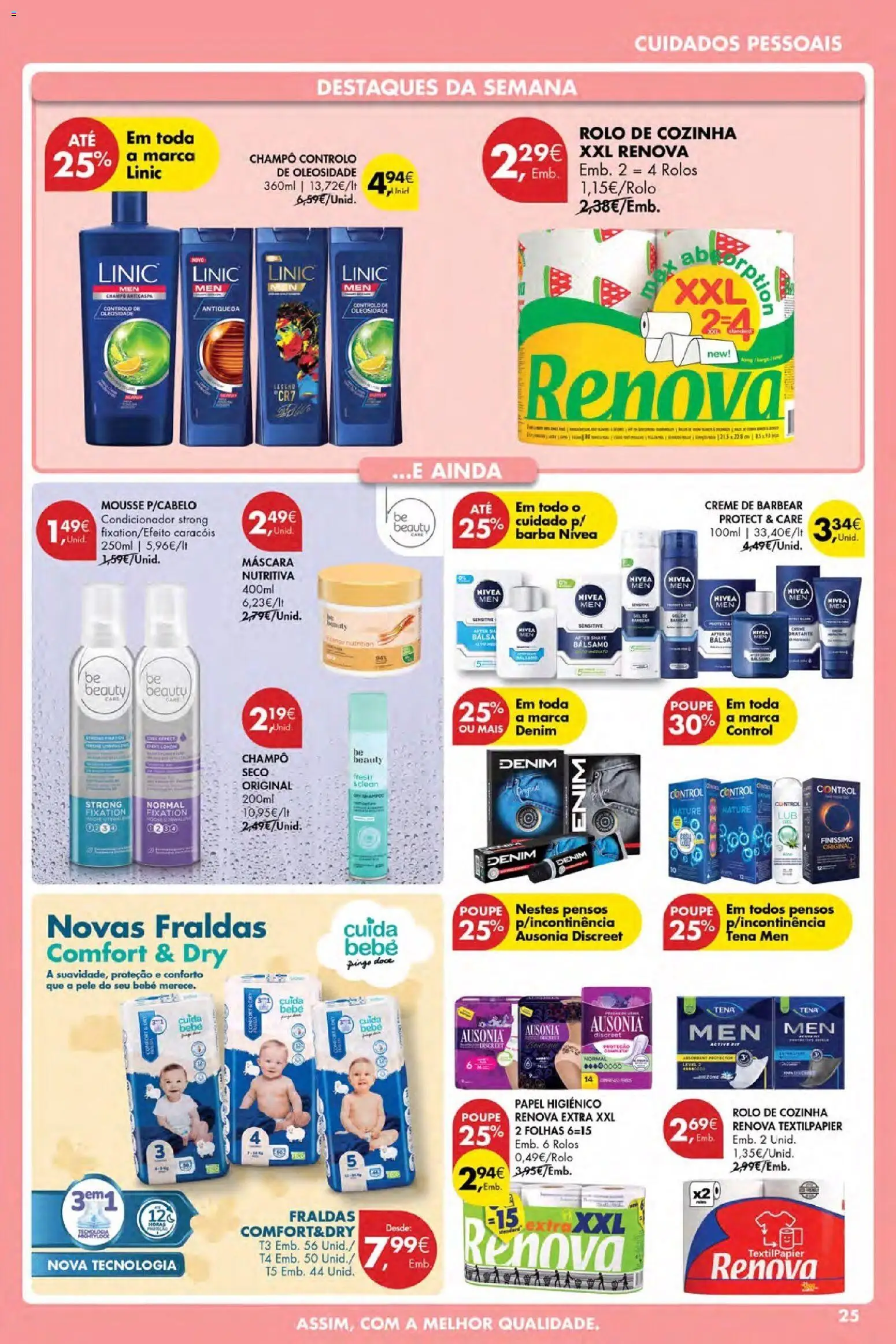 Pingo Doce Poupe Esta Semana Açores │ válido de 12.02.2026 | Página: 25 | Produtos: Papel higiénico, Fraldas, Shampoo, Creme