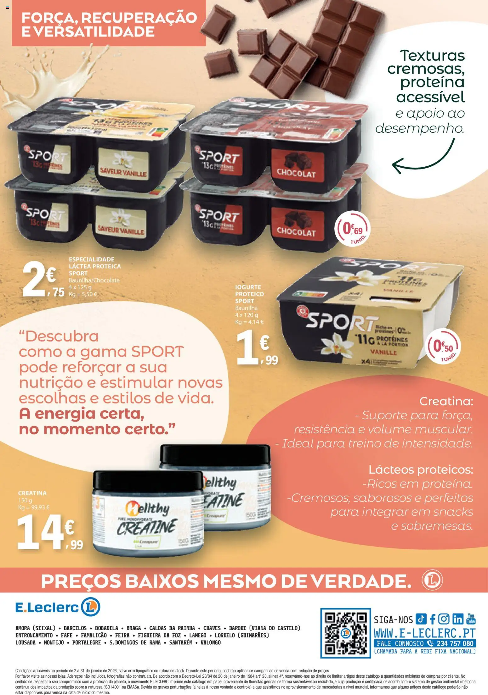 E.Leclerc Folheto da Nossa Marca │ válido de 02.01.2026 | Página: 5 | Produtos: Creatina, Iogurte, Proteina