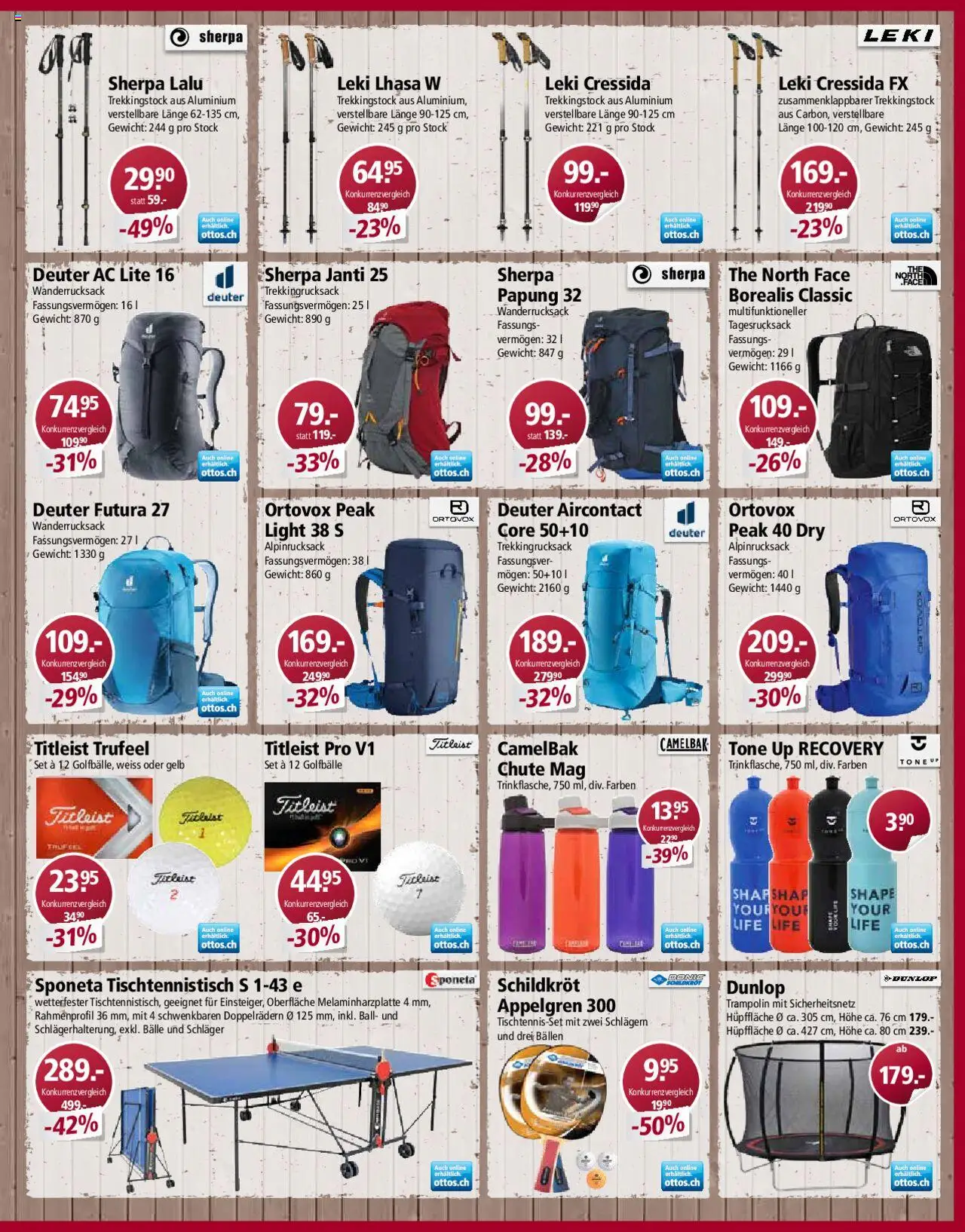 Otto's Aktionen Bike – gültig ab 24.03.2025 | Seite: 15 | Produkte: Schläger, Wanderrucksack, Trekkingrucksack, Gewicht