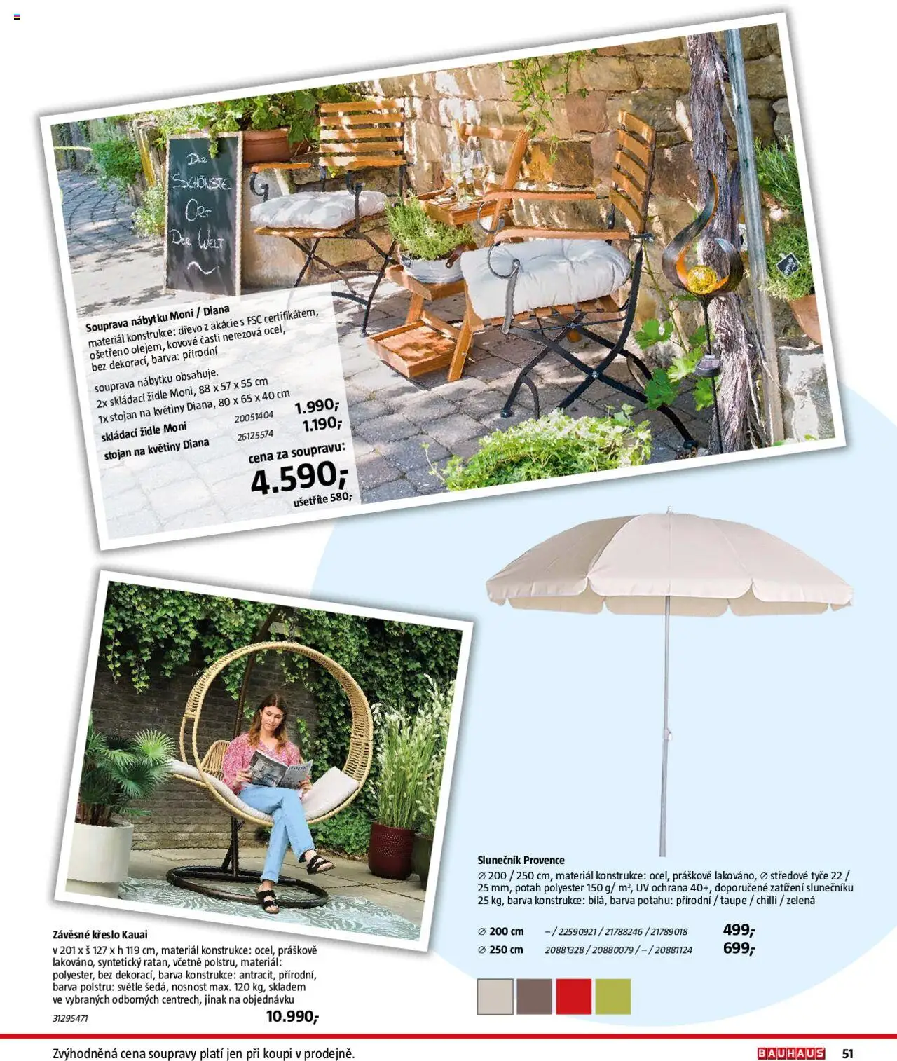 Bauhaus katalog Zahradní nábytek od 01.04.2025 | Strana: 51 | Produkty: Stojan na květiny, Květiny, Křeslo, Židle