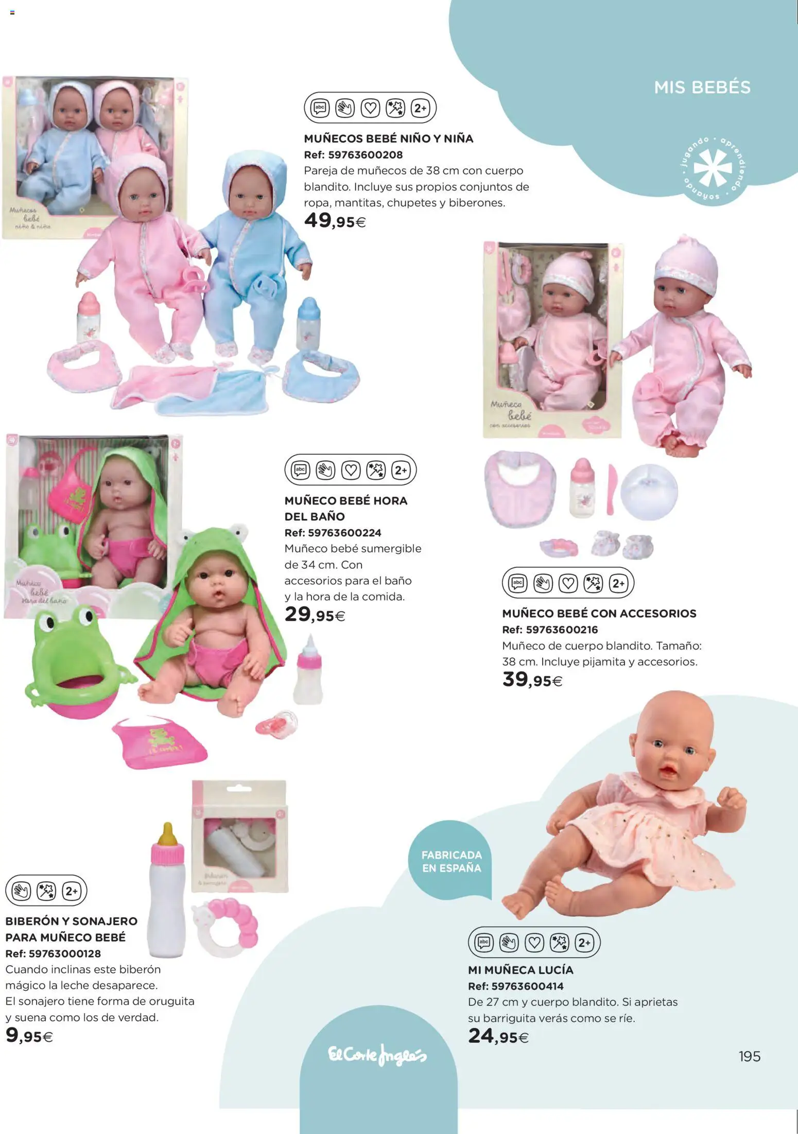 El Corte Inglés ofertas │ válido desde el 27.10.2025 | Página: 195 | Productos: Leche, Jugo, Muñeca, Baño