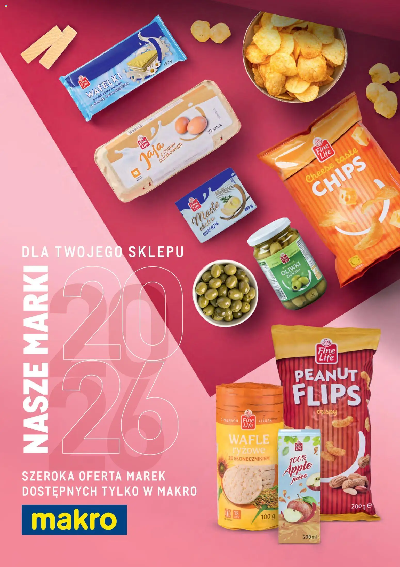 Makro gazetka - Marki własne dla Twojego sklepu od 23.04.2026 | Strona: 1 | Produkty: Wafle, Oliwki zielone, Wafelki, Jaja