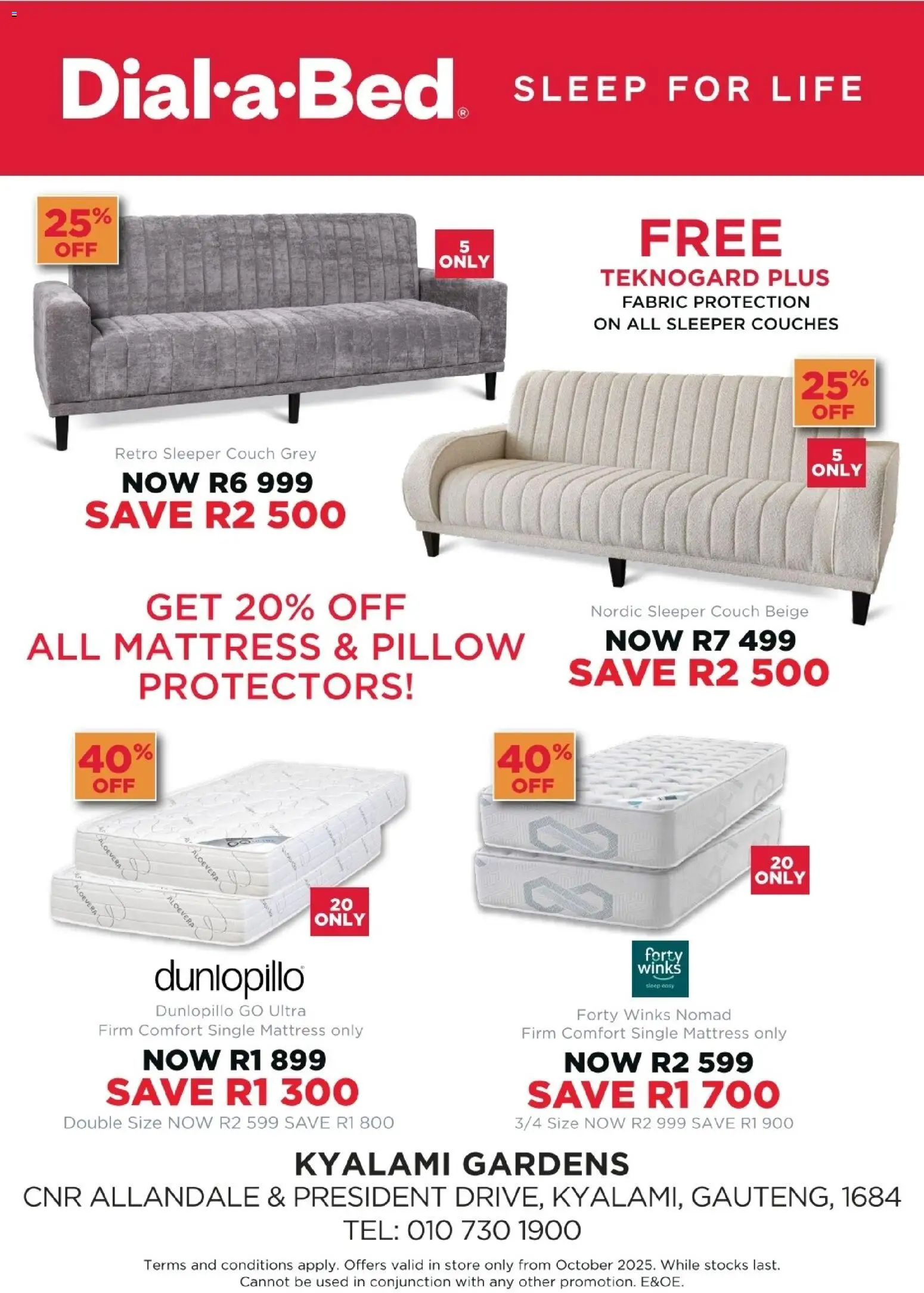 New Dial-a-Bed catalogue – valid from 29.10.2025 | Page: 6 | Products: Mattress, Pillow, Couch