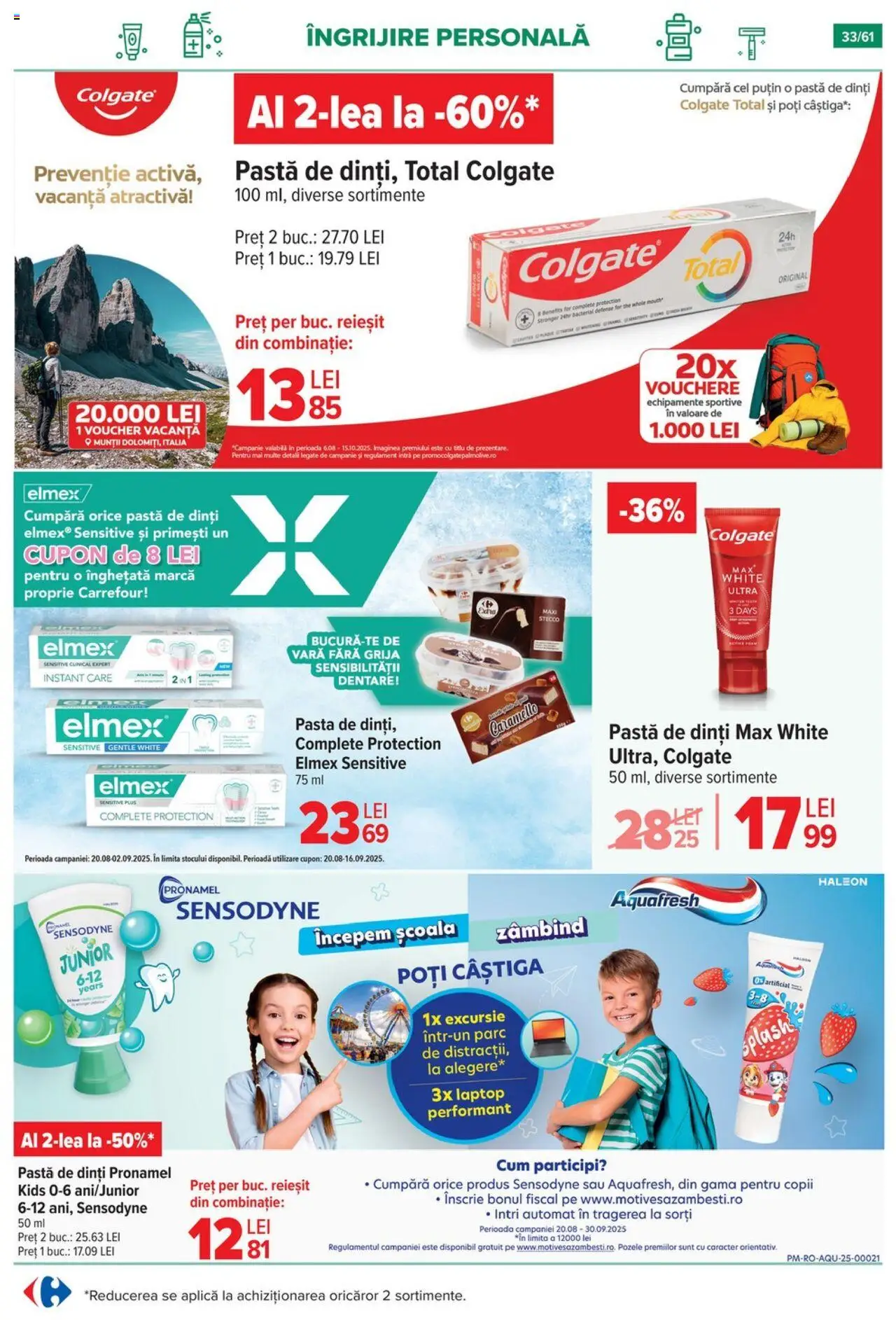 Catalog Carrefour – valabil de la 20.08.2025 | Pagină: 34 | Produse: Laptop, Pastă de dinți, Înghețată
