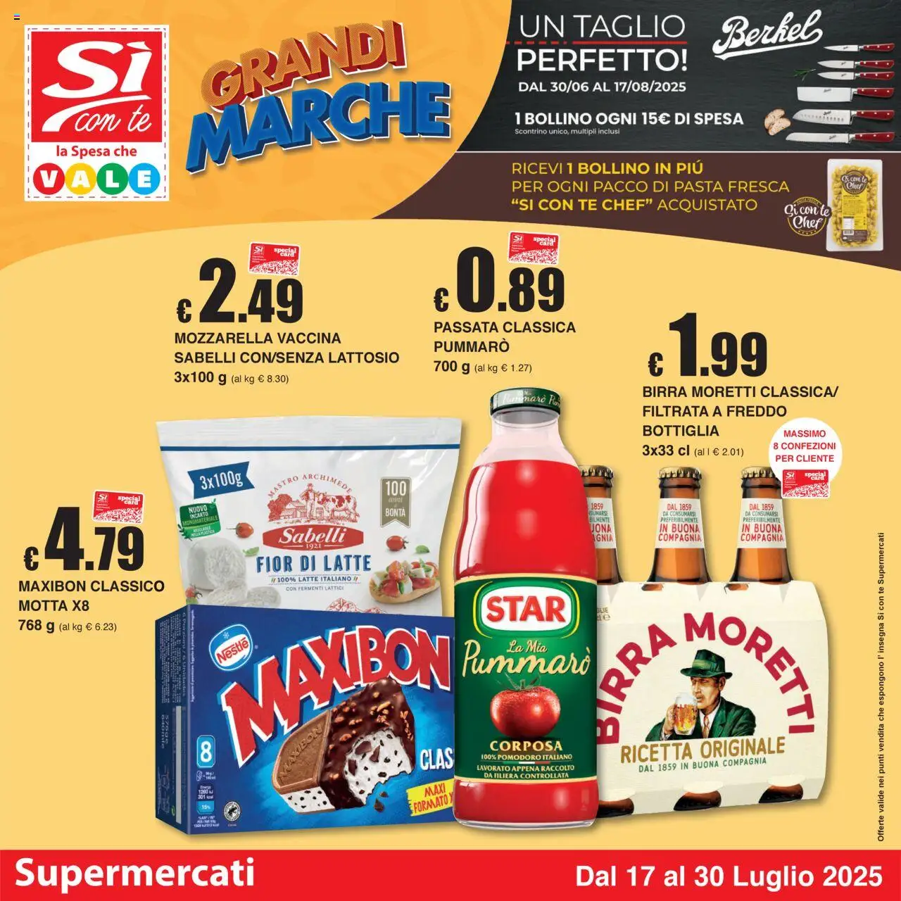 Volantino Sì con Te del 17.07.2025 | Pagina: 1 | Prodotti: Tè, Mozzarella, Latte, Pasta