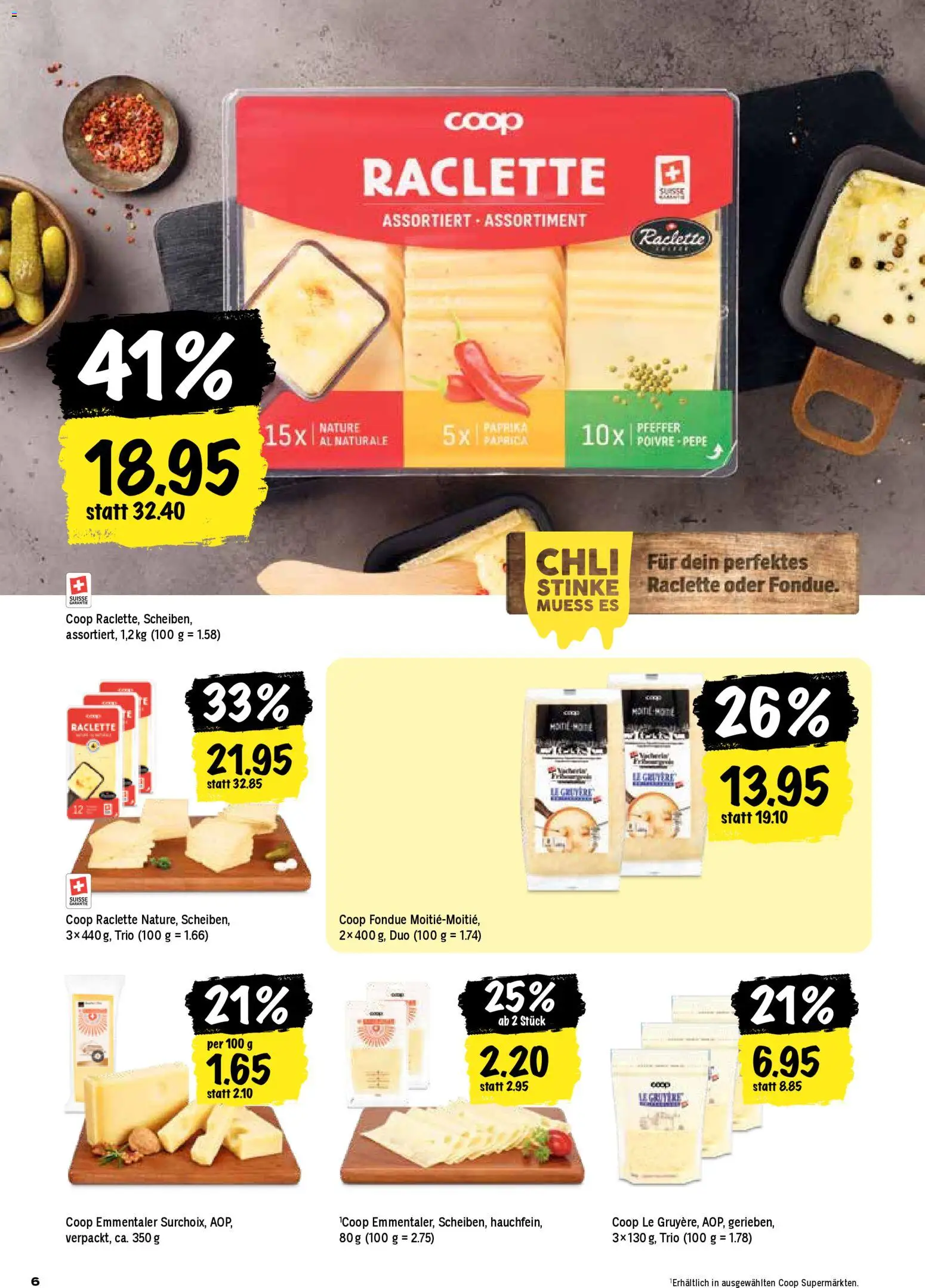 Coop Aktionen – gültig ab 30.10.2025 | Seite: 6 | Produkte: Pfeffer, Raclette, Fondue