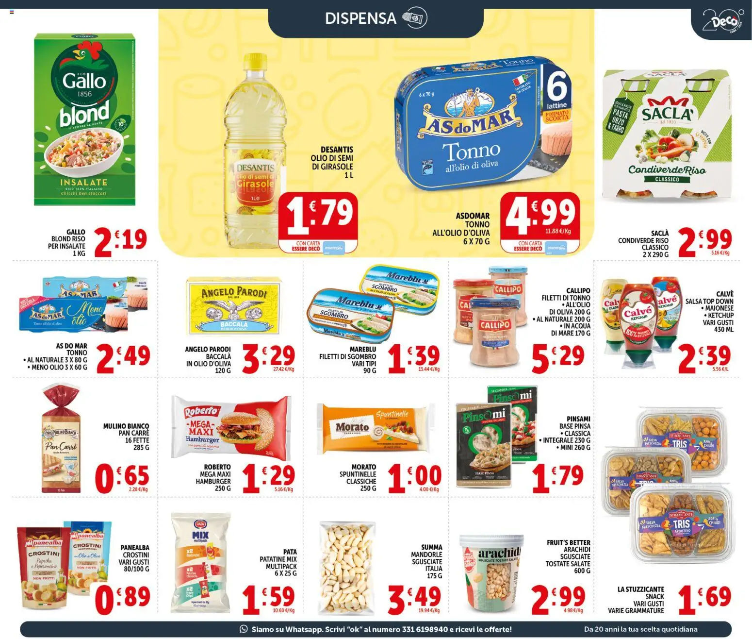 Volantino Decò del 21.04.2026 | Pagina: 13 | Prodotti: Acqua, Mandorle, Tonno, Aperitivo