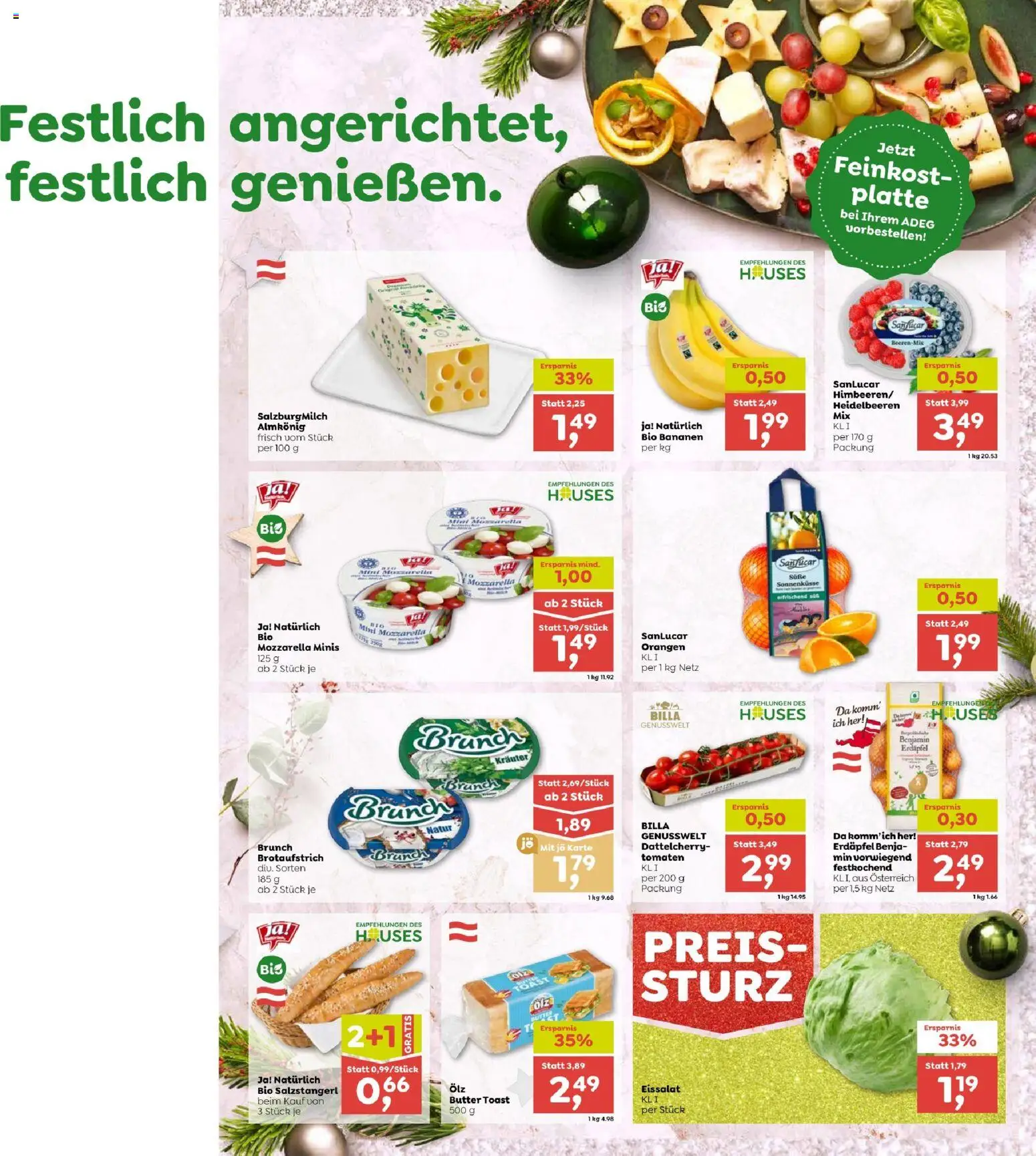 ADEG Spittal gültig ab 18.12.2025 | Seite: 5 | Produkte: Butter, Orangen, Tomaten, Bananen