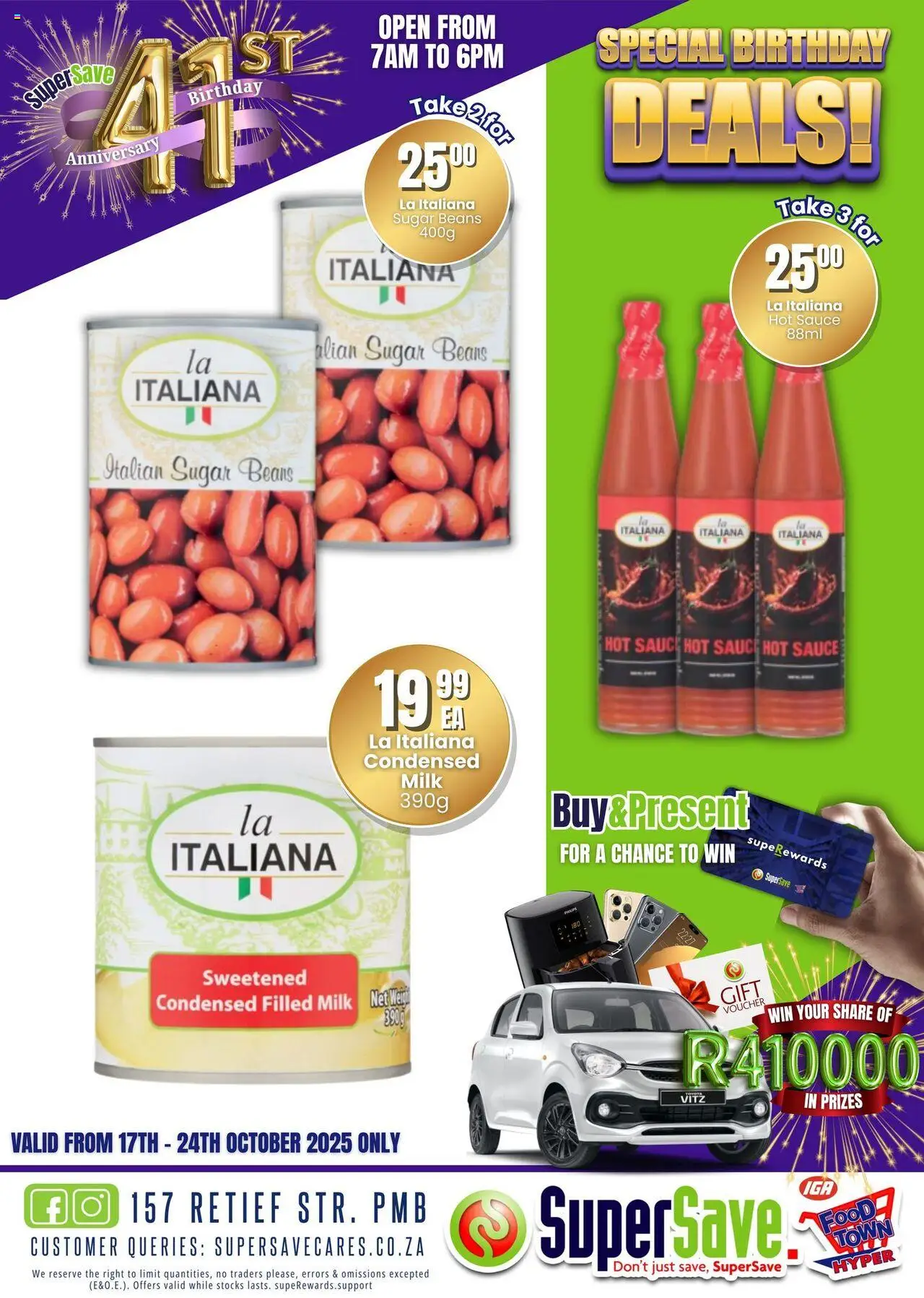 New Super Save catalogue – valid from 17.10.2025 | Page: 74 | Products: Beans, Milk, Sauce, Sugar