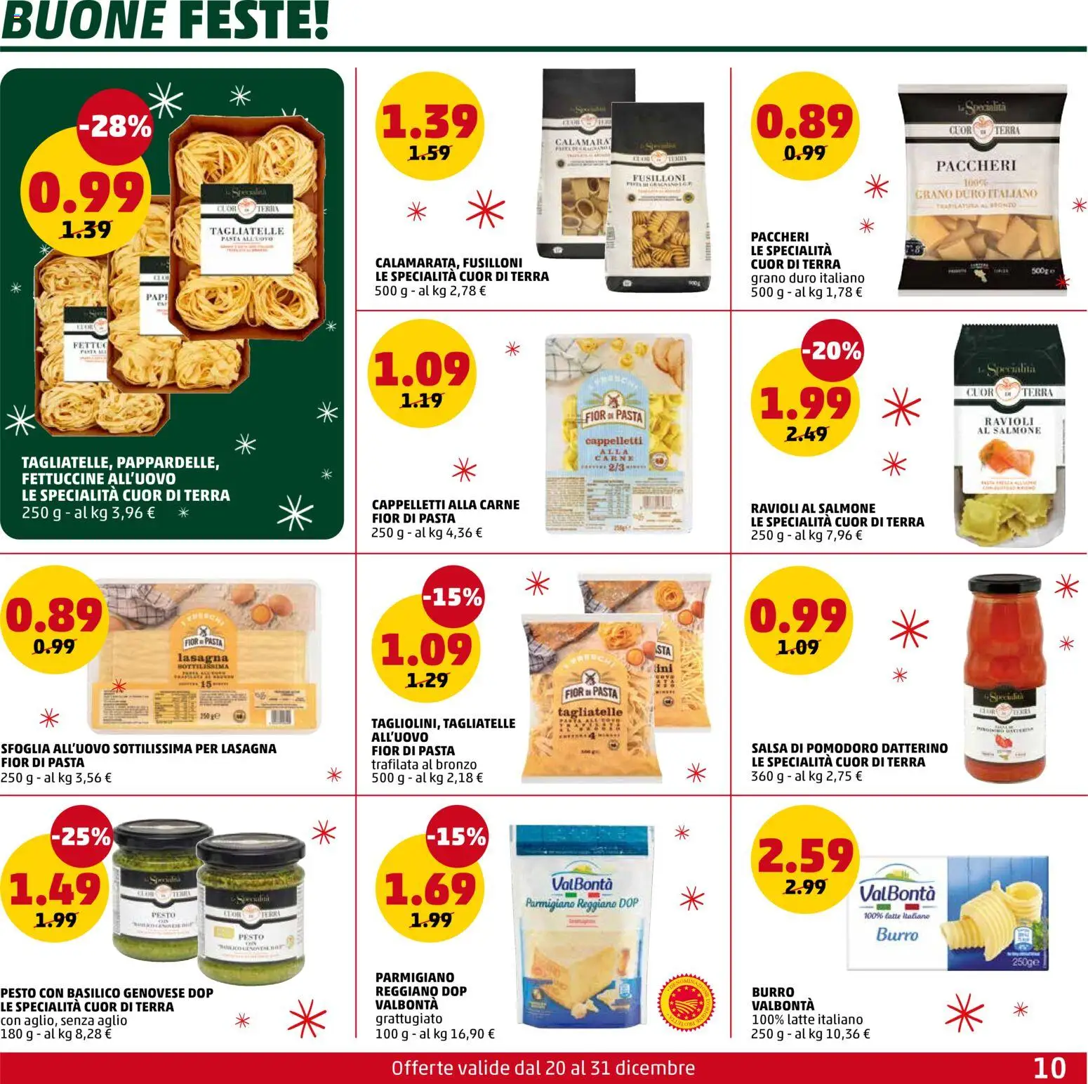 Volantino PENNY del 20.12.2025 | Pagina: 10 | Prodotti: Salsa, Pasta, Parmigiano reggiano, Parmigiano