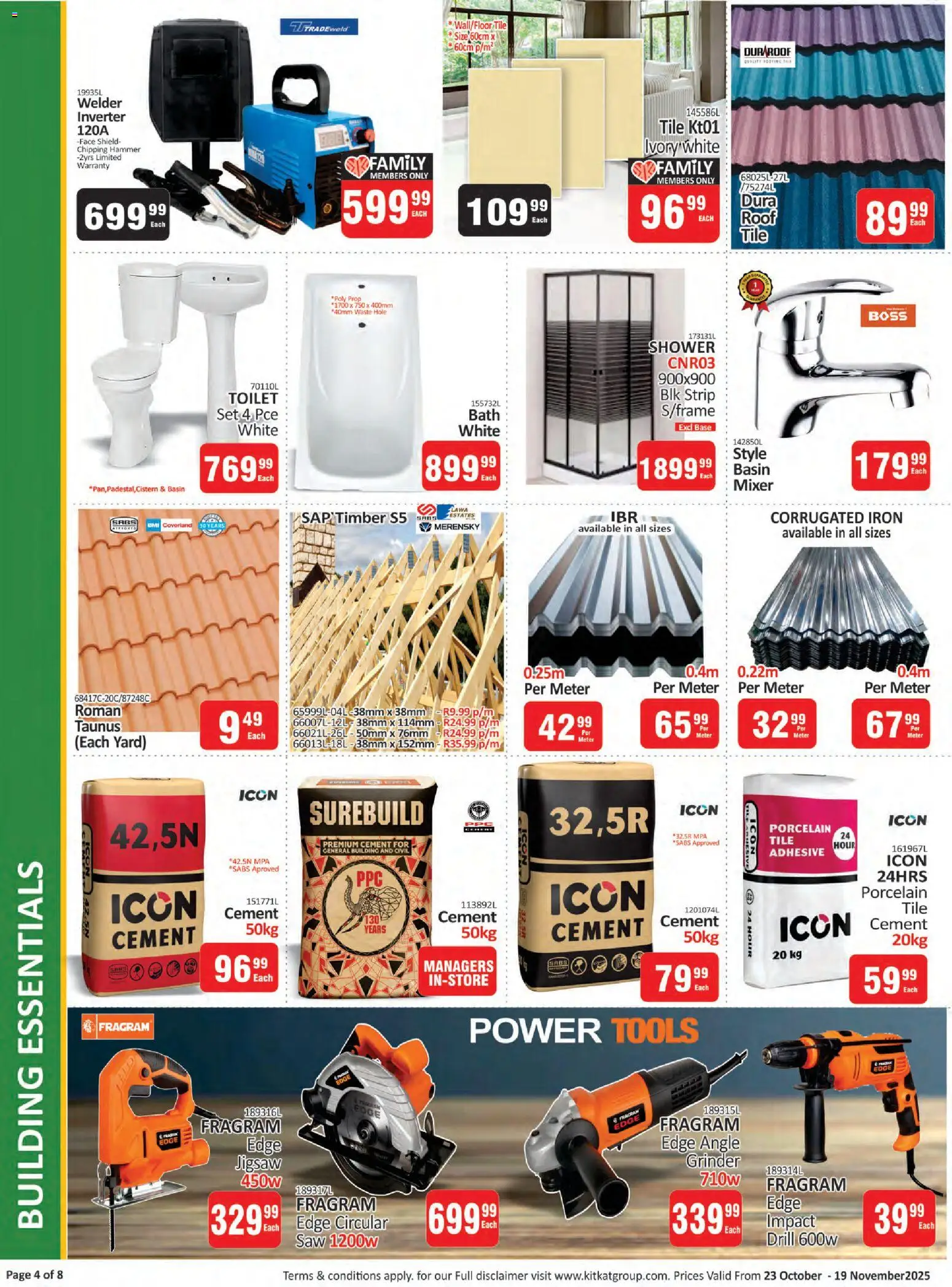 New KIT KAT Cash & Carry catalogue – valid from 23.10.2025 | Page: 4 | Products: Mixer, Drill, Shower, Cement