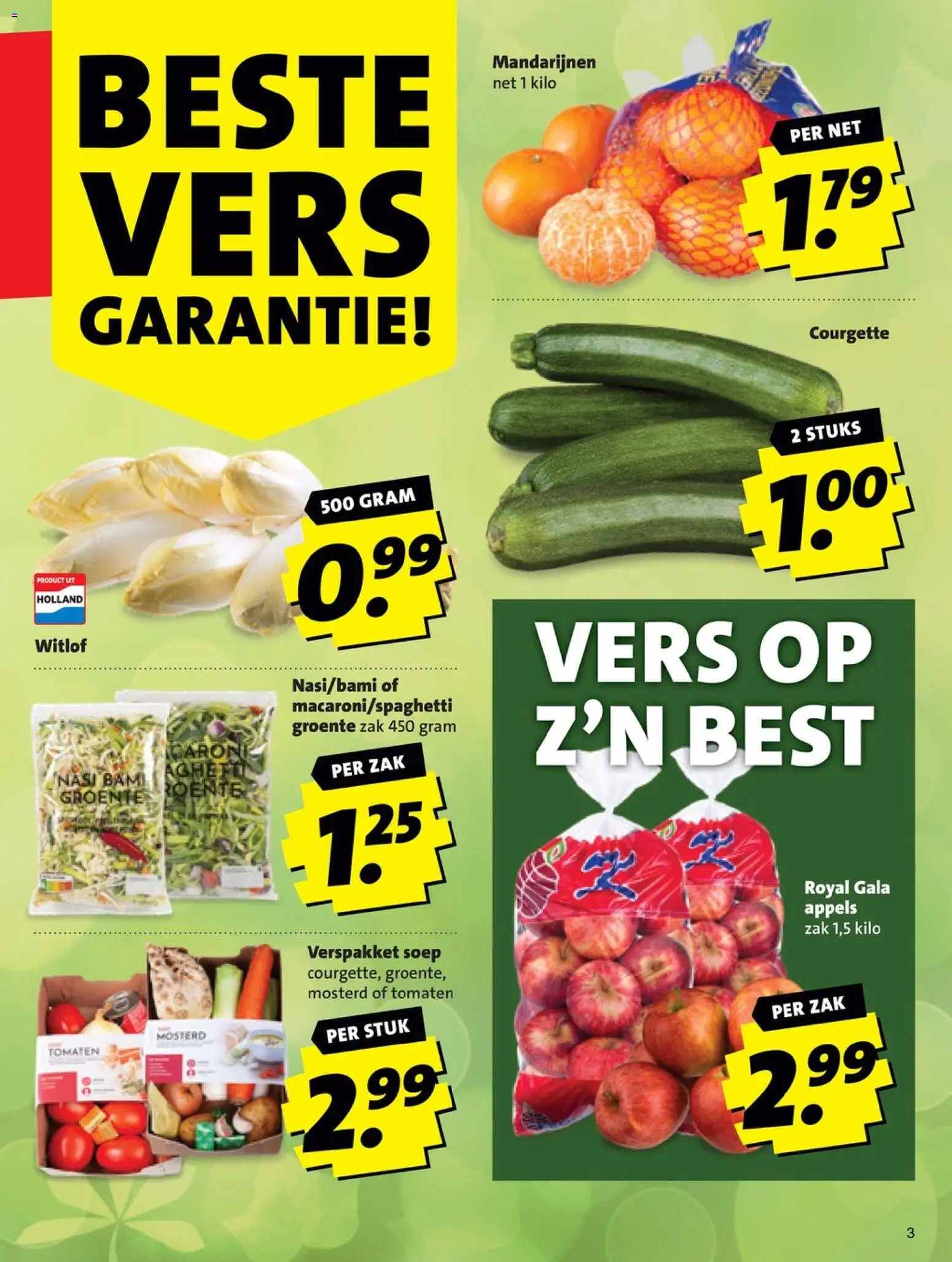 {H1} | Pagina: 3 | Producten: Courgette, Appels, Mandarijnen, Zak