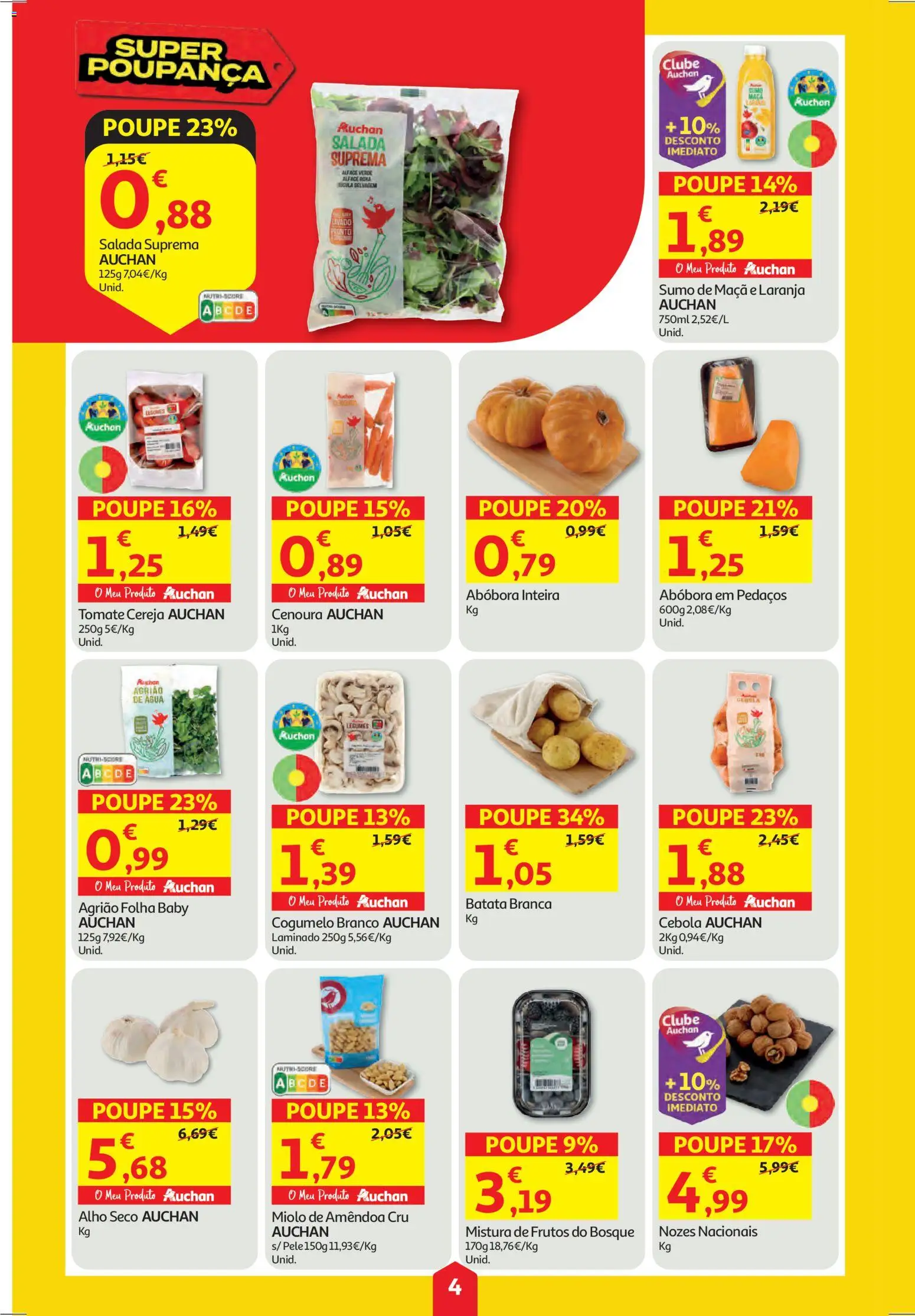 Auchan folheto │ válido de 29.01.2026 | Página: 4 | Produtos: Cebola, Maça, Cenoura, Salada