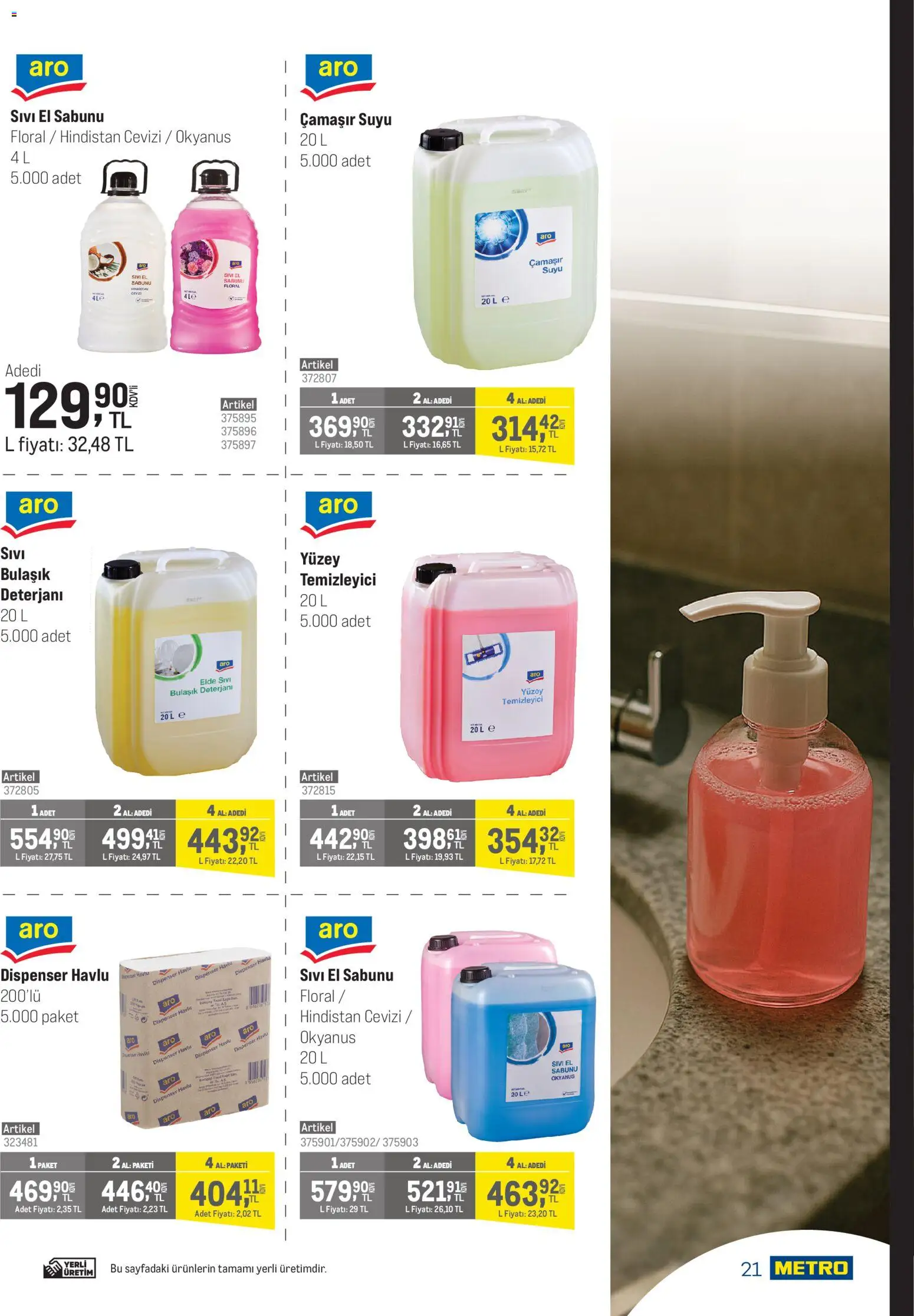Metro - Şehir Otelleri - 17.12.2025 tarihinden itibaren geçerlidir | Sayfa: 21 | Ürünler: Hindistan Cevizi, Bulaşık deterjanı, Yüzey temizleyici