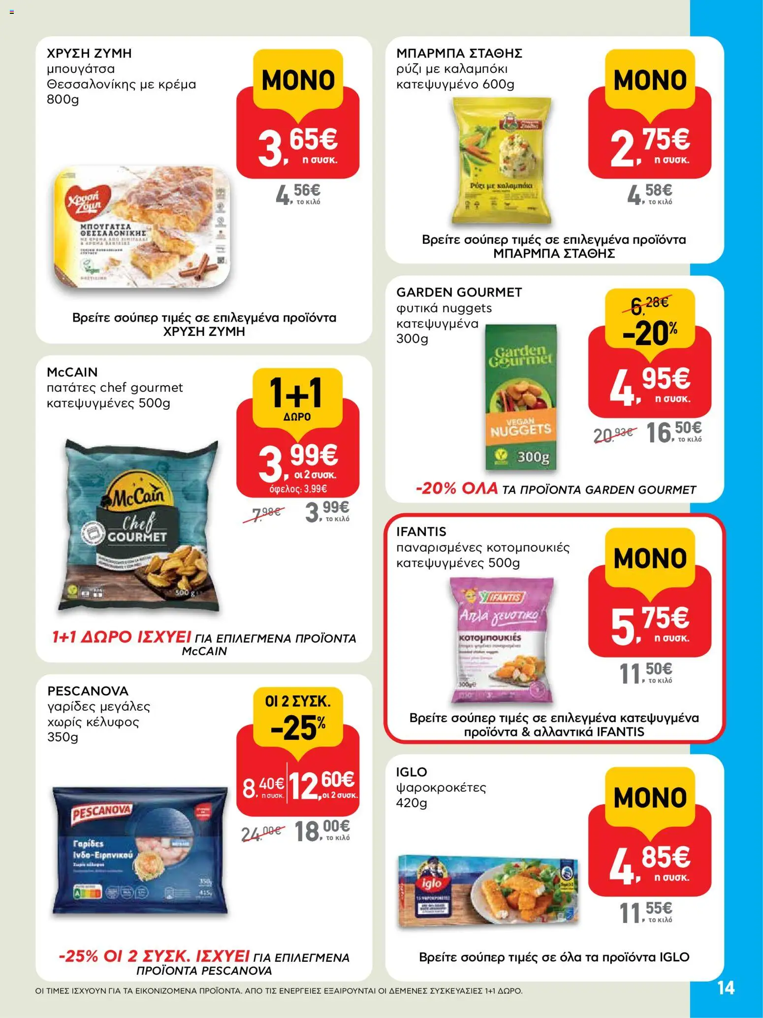  | Σελίδα: 14 | Προϊόντα: Ρύζι, Μπουγάτσα, Καλαμπόκι, Γαρίδες