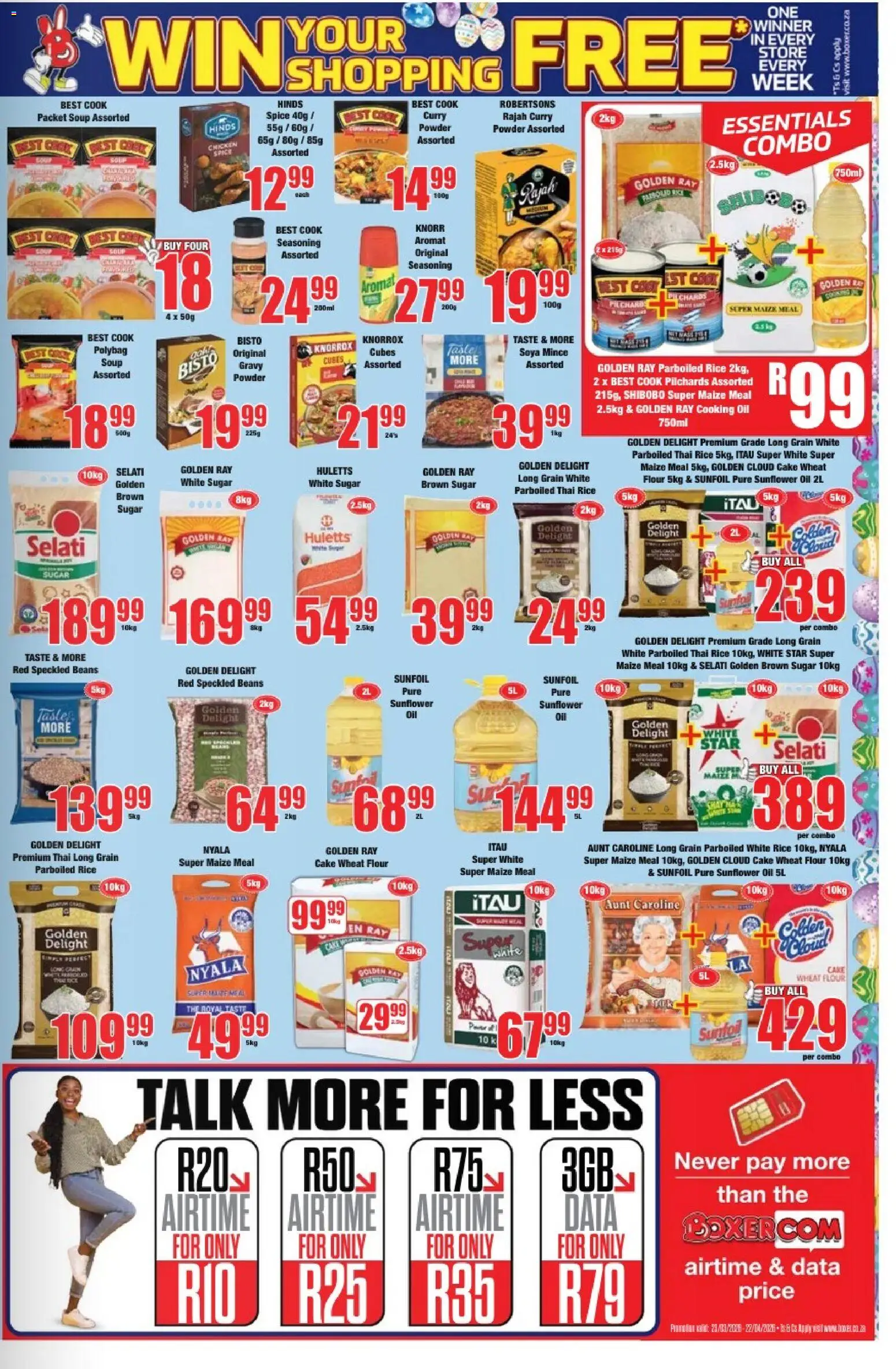 New Boxer catalogue – valid from 23.03.2026 | Page: 9 | Products: Pilchards, Beans, Maize meal, Gravy