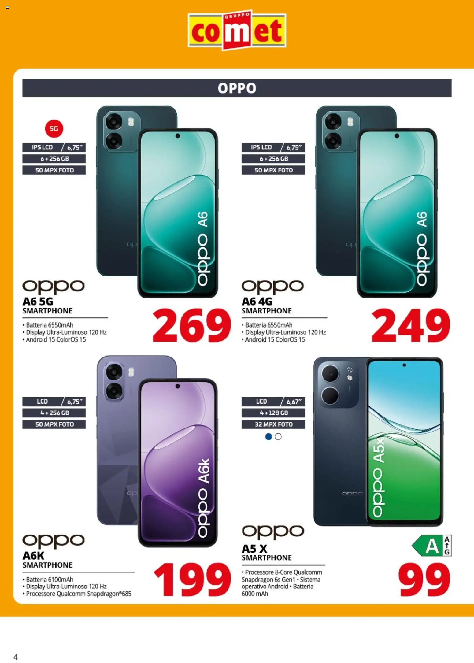 Volantino Comet del 10.04.2026 | Pagina: 4 | Prodotti: Smartphone, Batteria