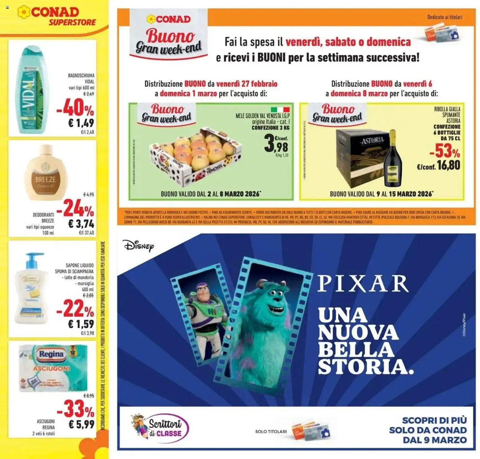 Volantino Conad del 25.02.2026 | Pagina: 41 | Prodotti: Bagnoschiuma, Mele, Latte, Spumante