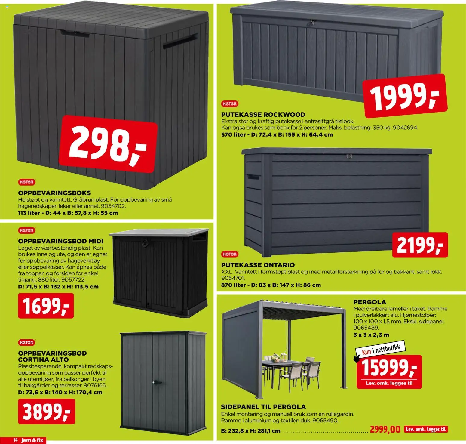 {H1} | Side: 14 | Produkter: Oppbevaringsboks, Benk, Leker