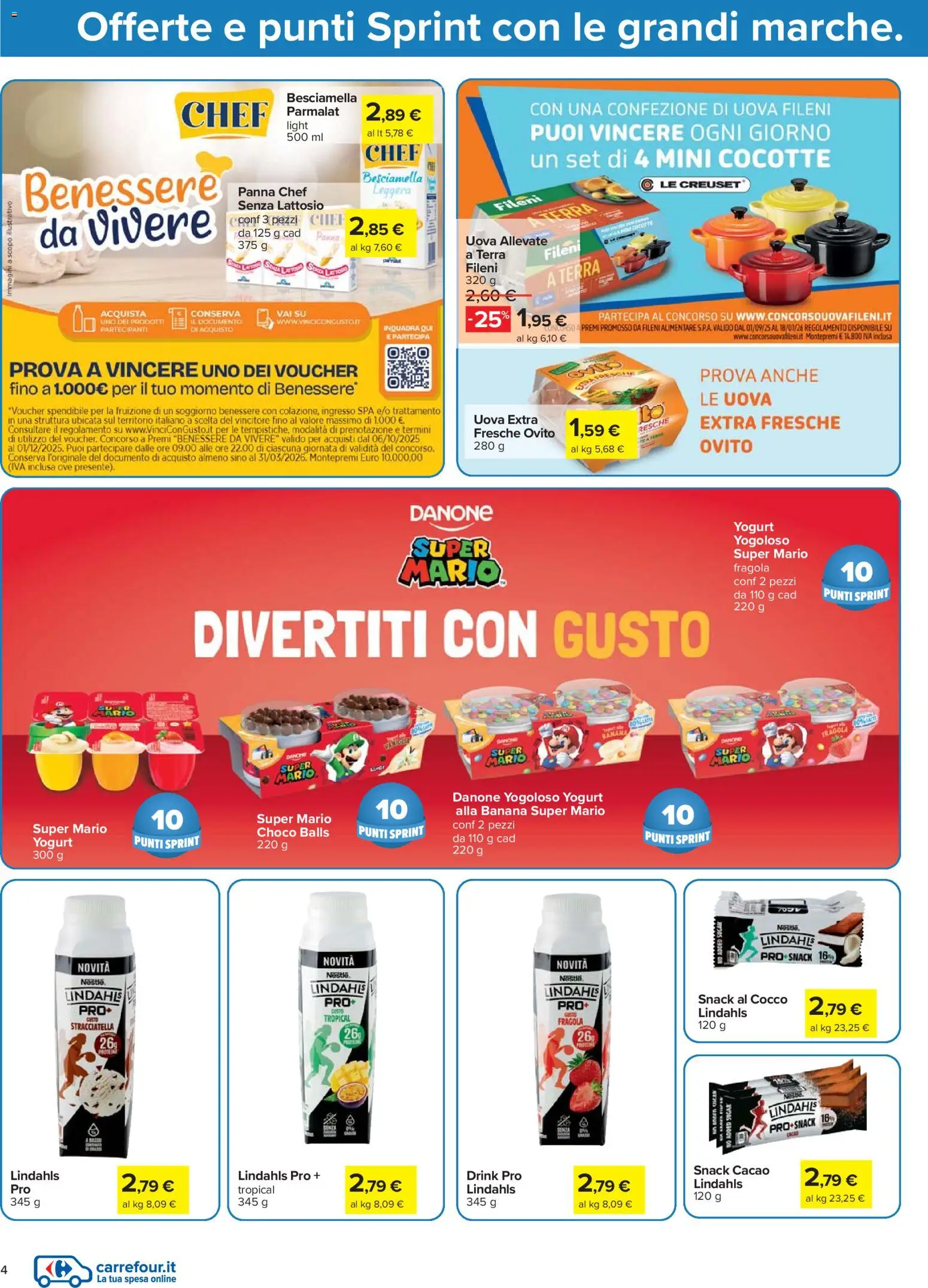 Volantino Carrefour del 07.11.2025 | Pagina: 4 | Prodotti: Uova, Cocco, Cacao, Stracciatella
