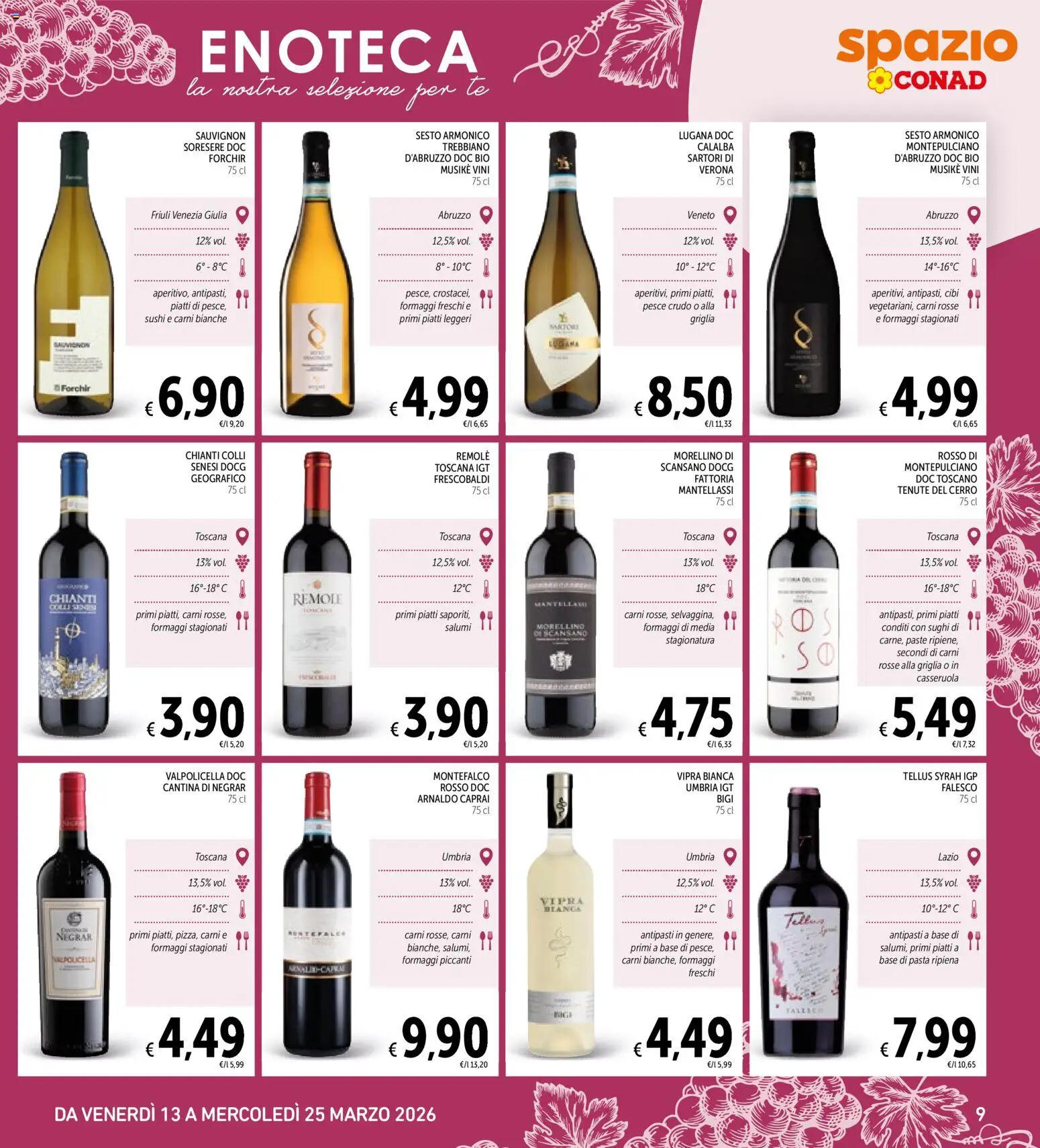 Volantino Spazio Conad del 13.03.2026 | Pagina: 9 | Prodotti: Pesce, Tè, Casseruola, Sushi