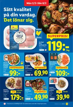 Lidl - erbjudanden - Förhandsvisning av reklamblad från butik Lidl aktuell från 02.02.2026 | Sida: 3 | Produkter: Kycklingfile, Lax, Fläsk